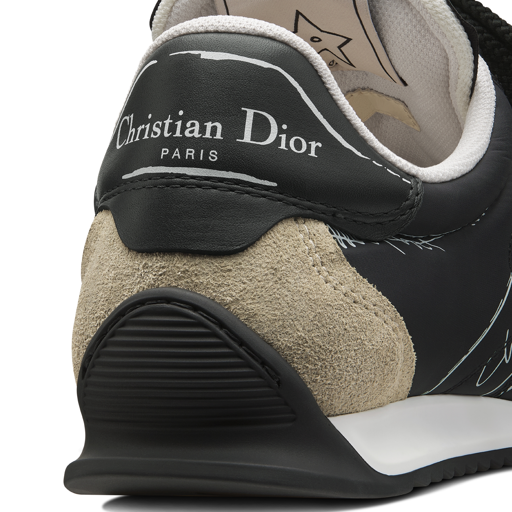 D-Sketch 运动鞋 黑色尼龙和牛皮革 E09