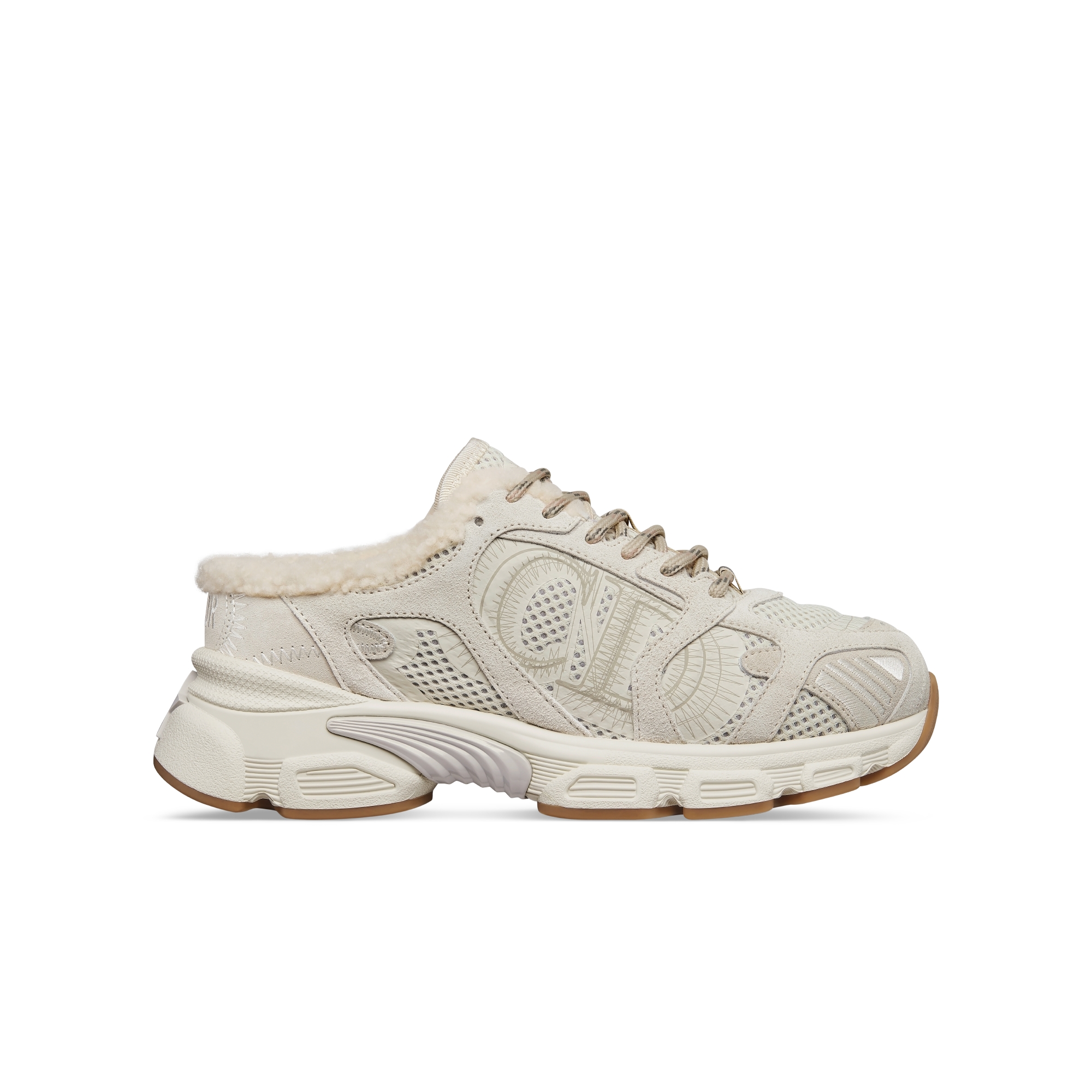 DiorAlps Dior Chrono 运动鞋 米色网眼织物和绒面牛皮革 E02