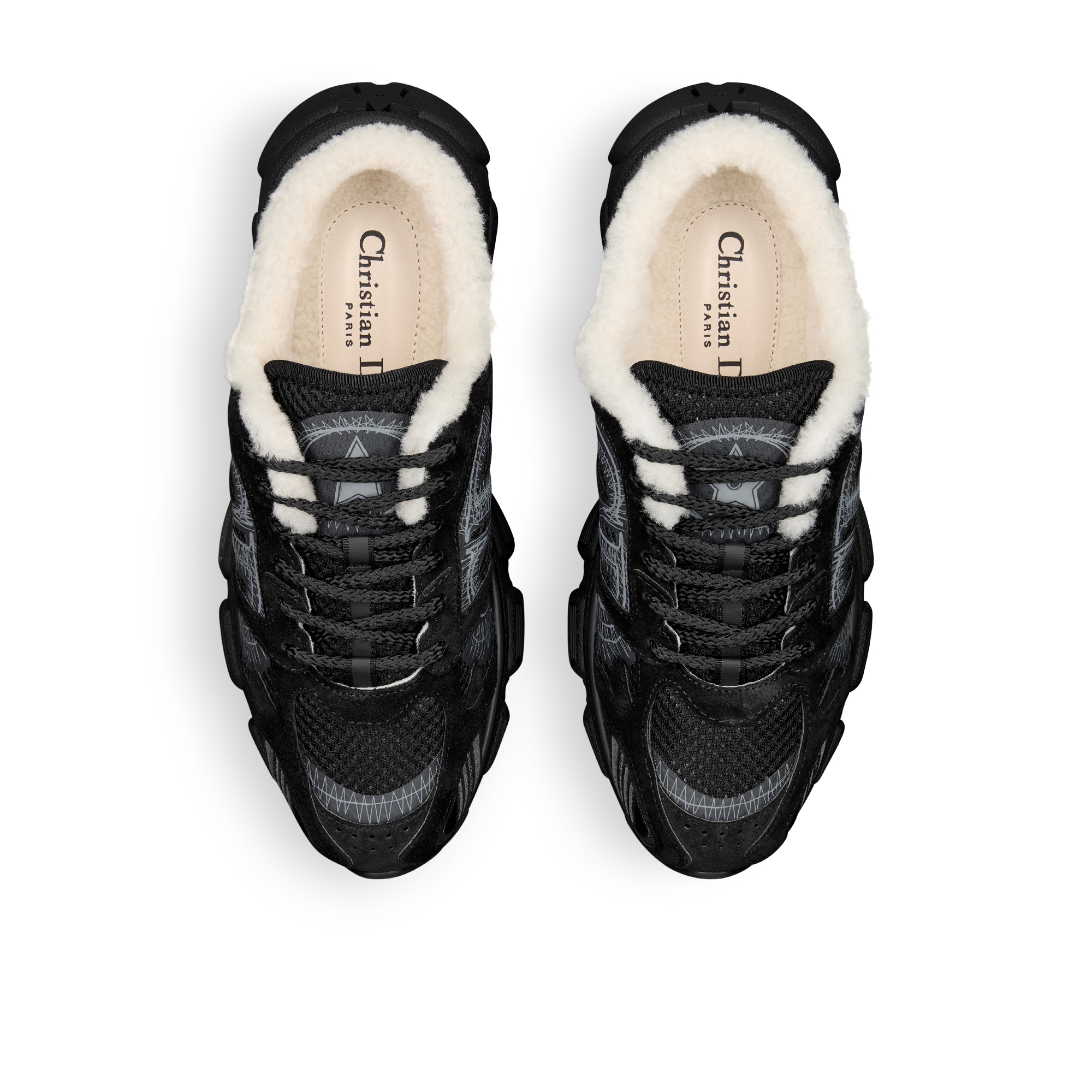 DiorAlps Dior Chrono 运动鞋 黑色网眼织物和绒面牛皮革 E06