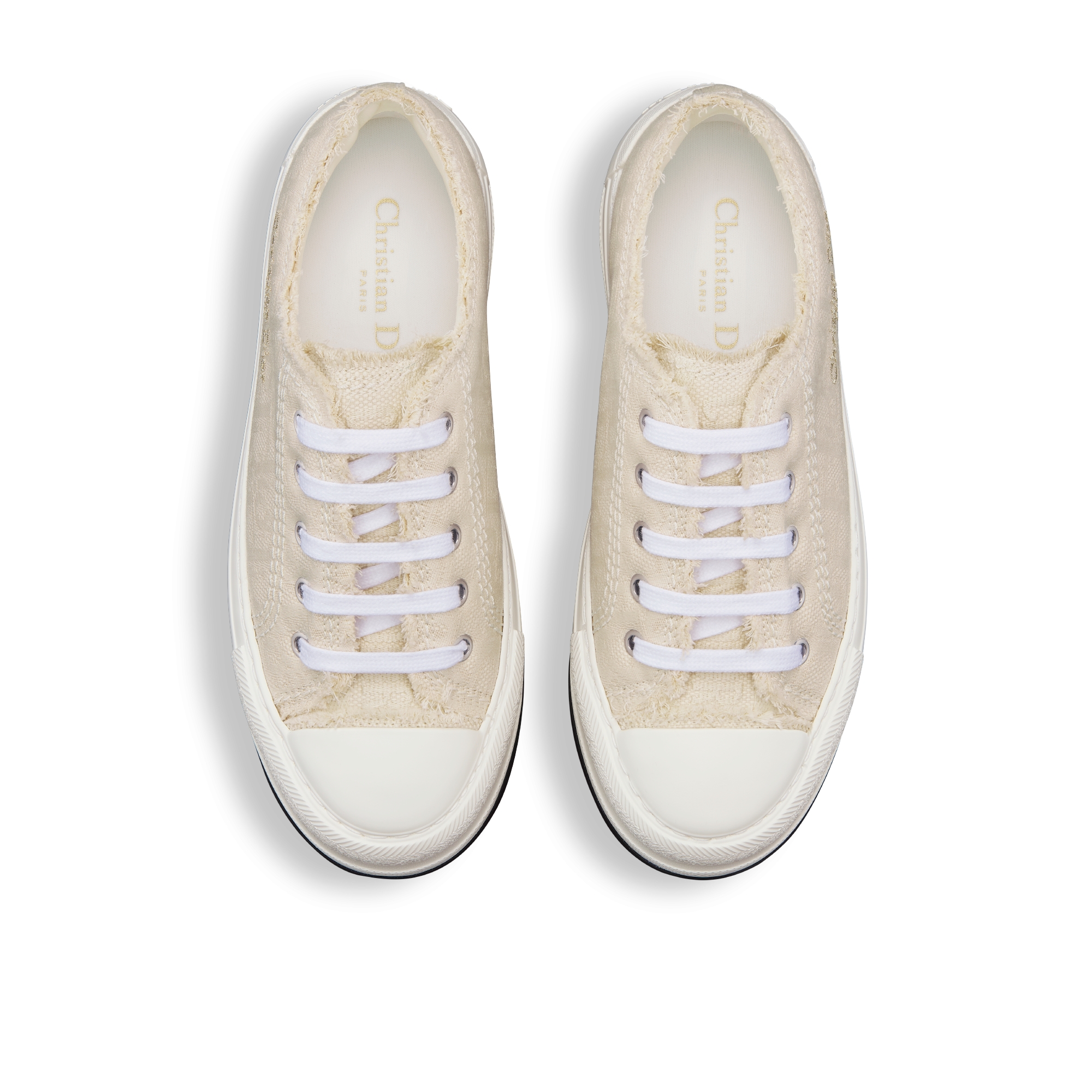 Walk'n'Dior 厚底运动鞋 棉质刺绣面料自然色 Oblique 印花流苏装饰 E06