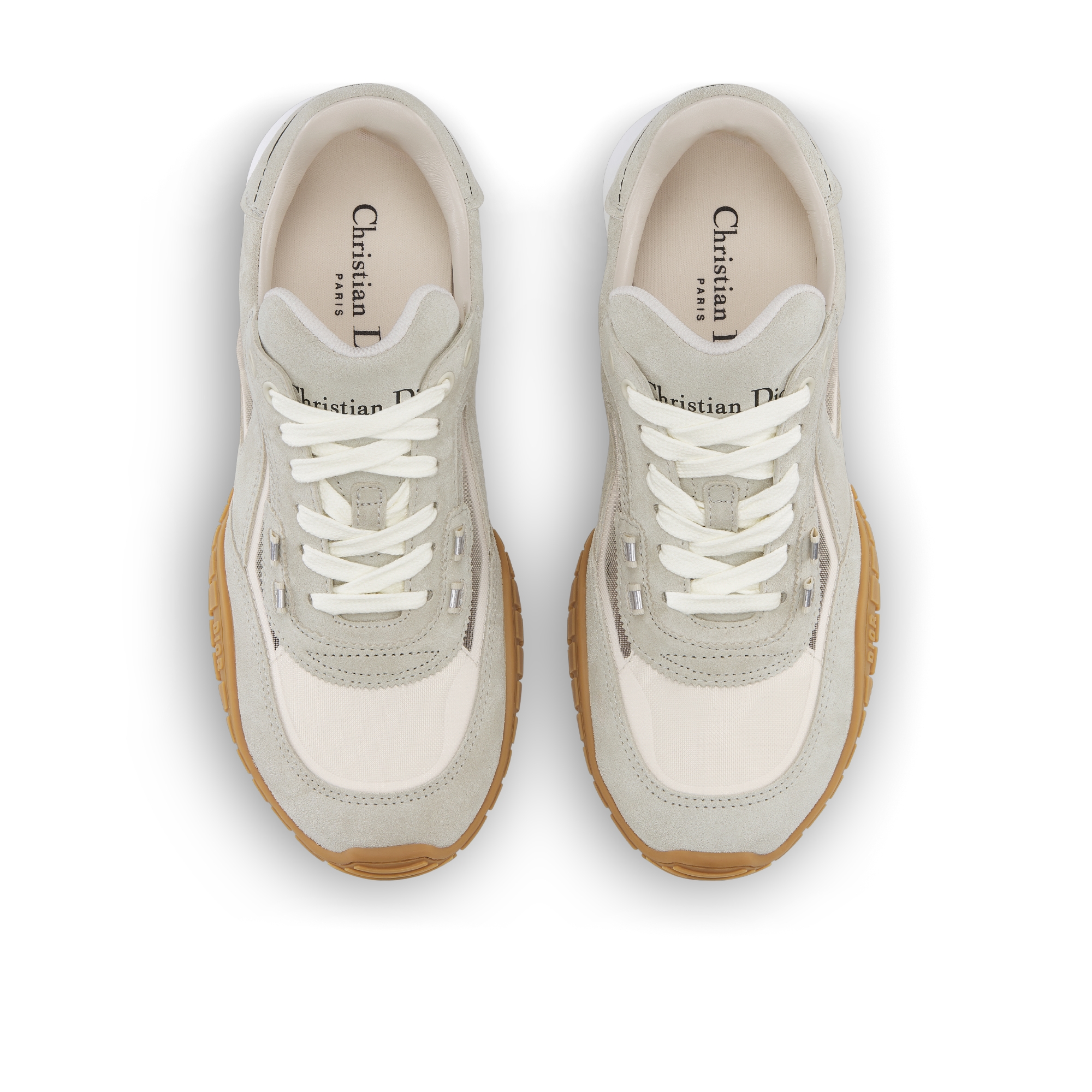 Dior Tech 运动鞋 白色绒面牛皮革和透明网面 E06