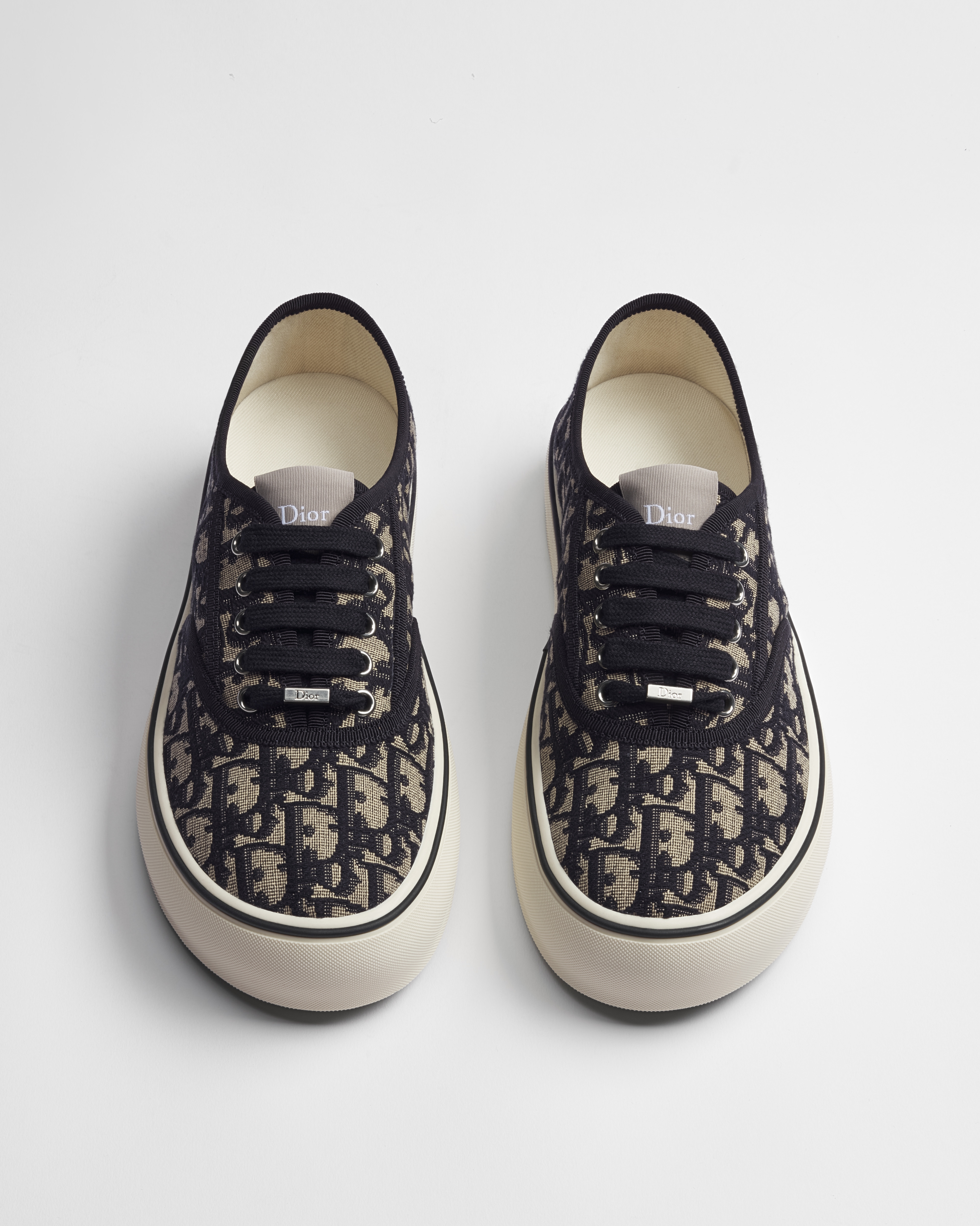 Dior Saltwind 运动鞋 棉质面料蓝色 Oblique 印花 E06