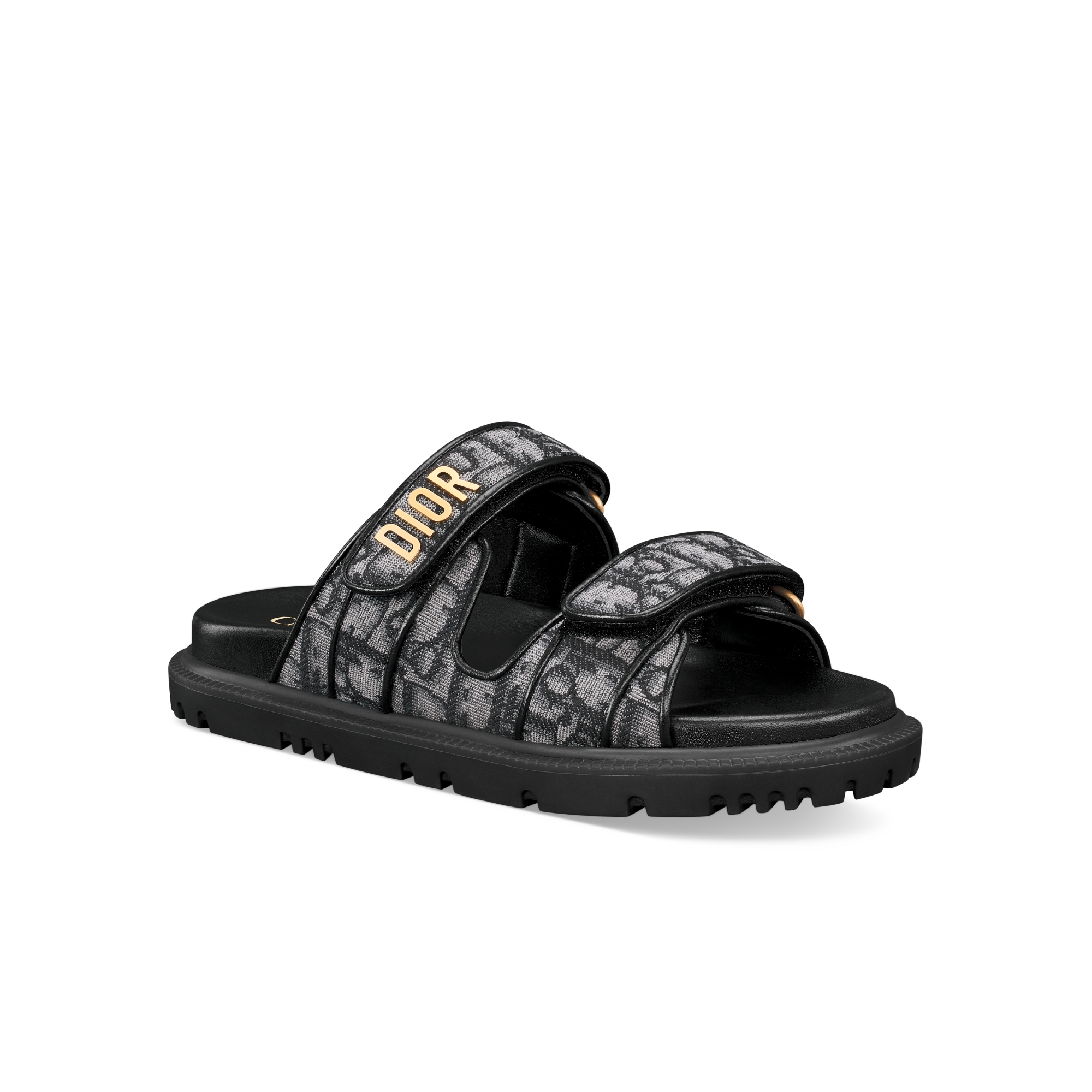 Dioract 凉拖 灰色棉质 Oblique 印花面料 E03