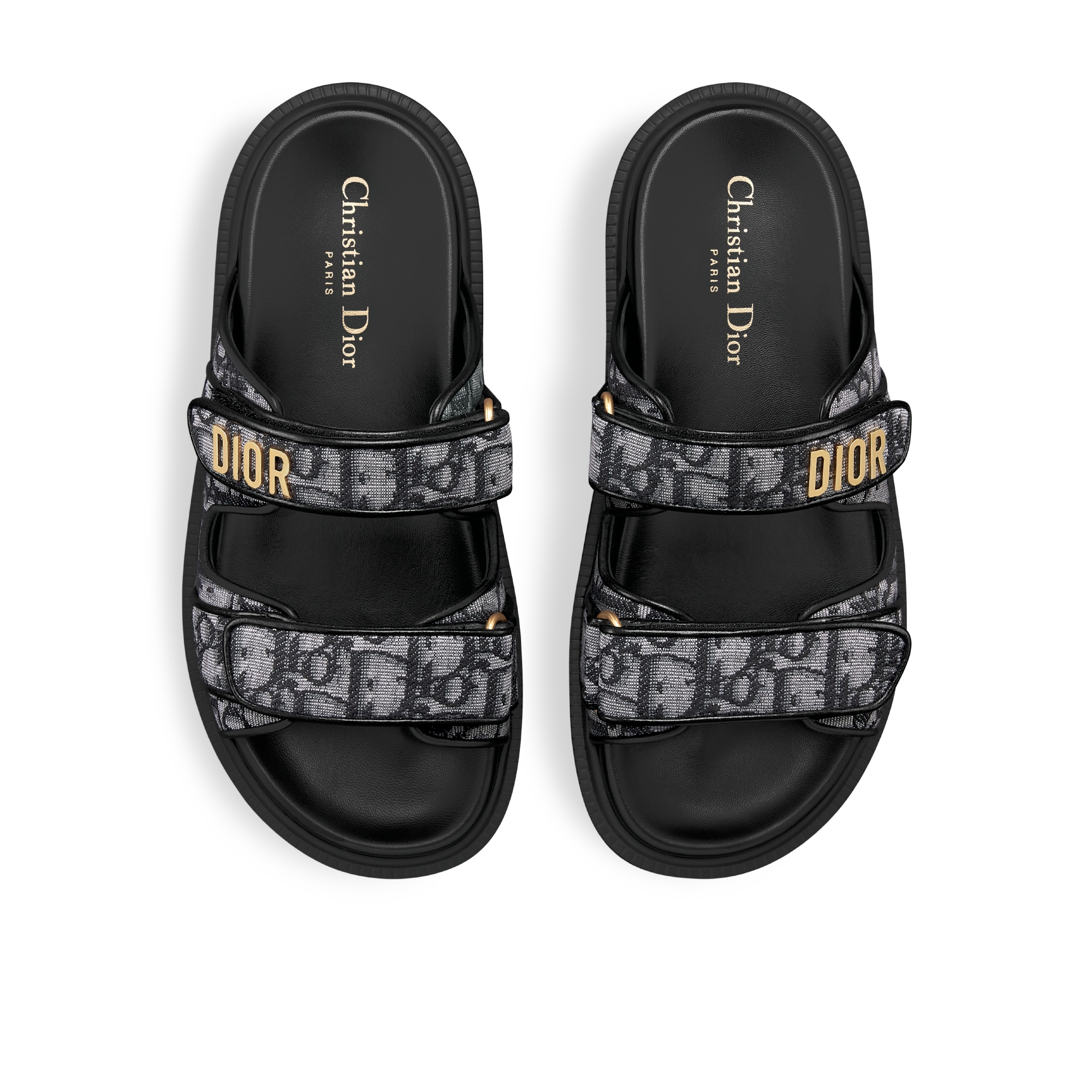 Dioract 凉拖 灰色棉质 Oblique 印花面料 E06