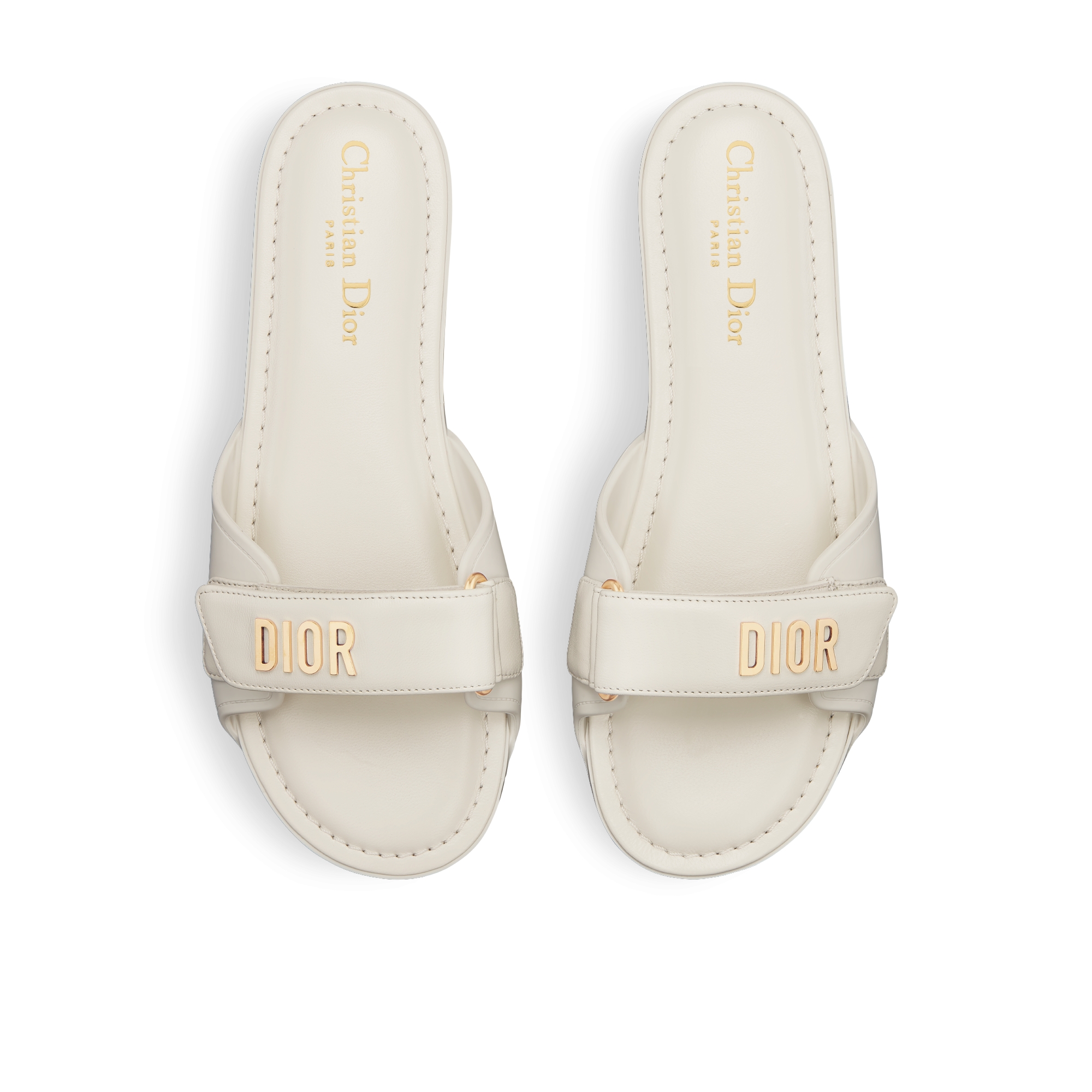 Dioriviera Dioract 凉拖 白色羊皮革和橡胶 E06