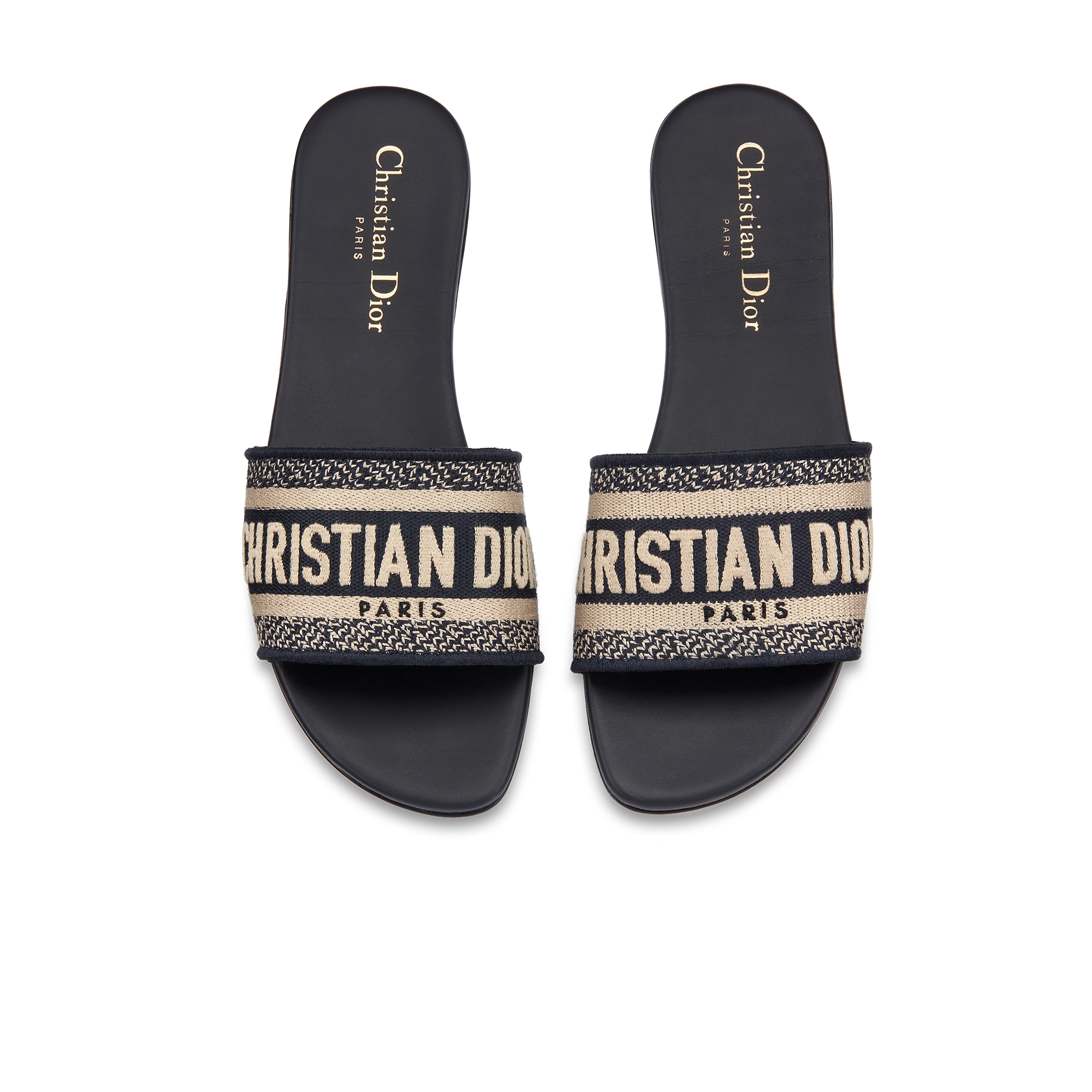 Dway 棉质凉拖 深蓝色棉质刺绣面料 E06