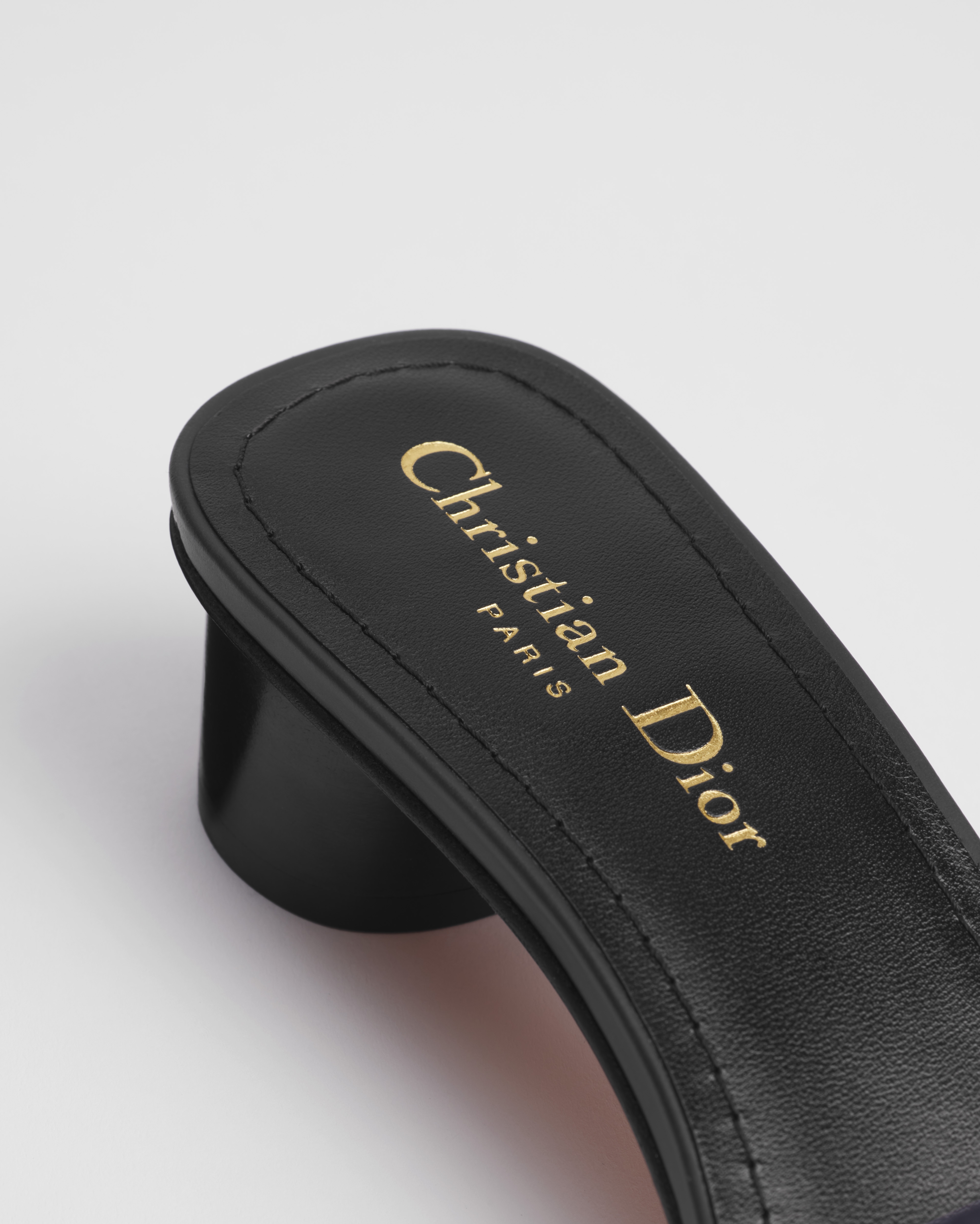 Dway 带跟凉拖 深蓝色棉质刺绣面料 E09