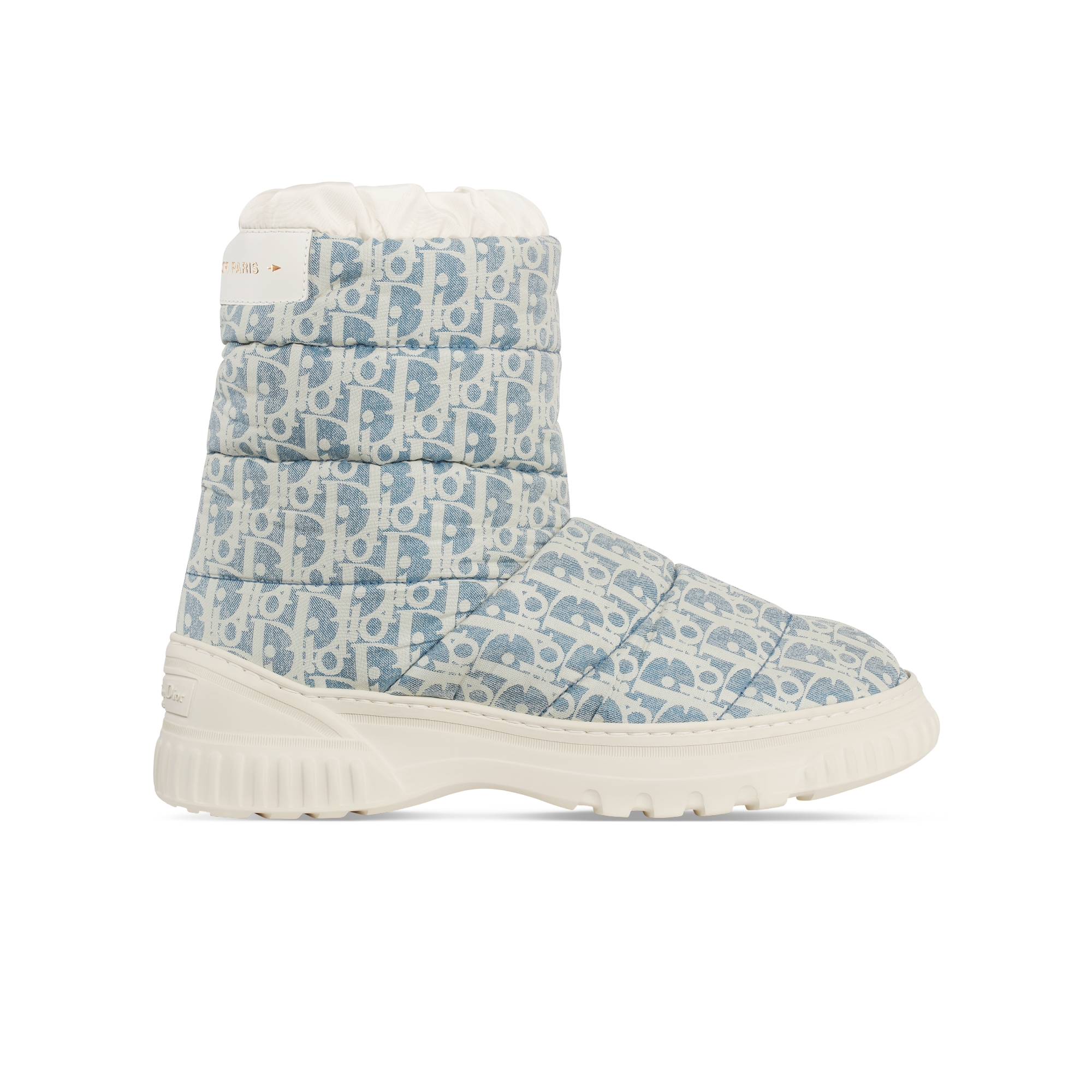 DiorAlps Dior Frost 及踝靴 水洗蓝和米白色绗缝效果锦纶 Oblique 印花 E02