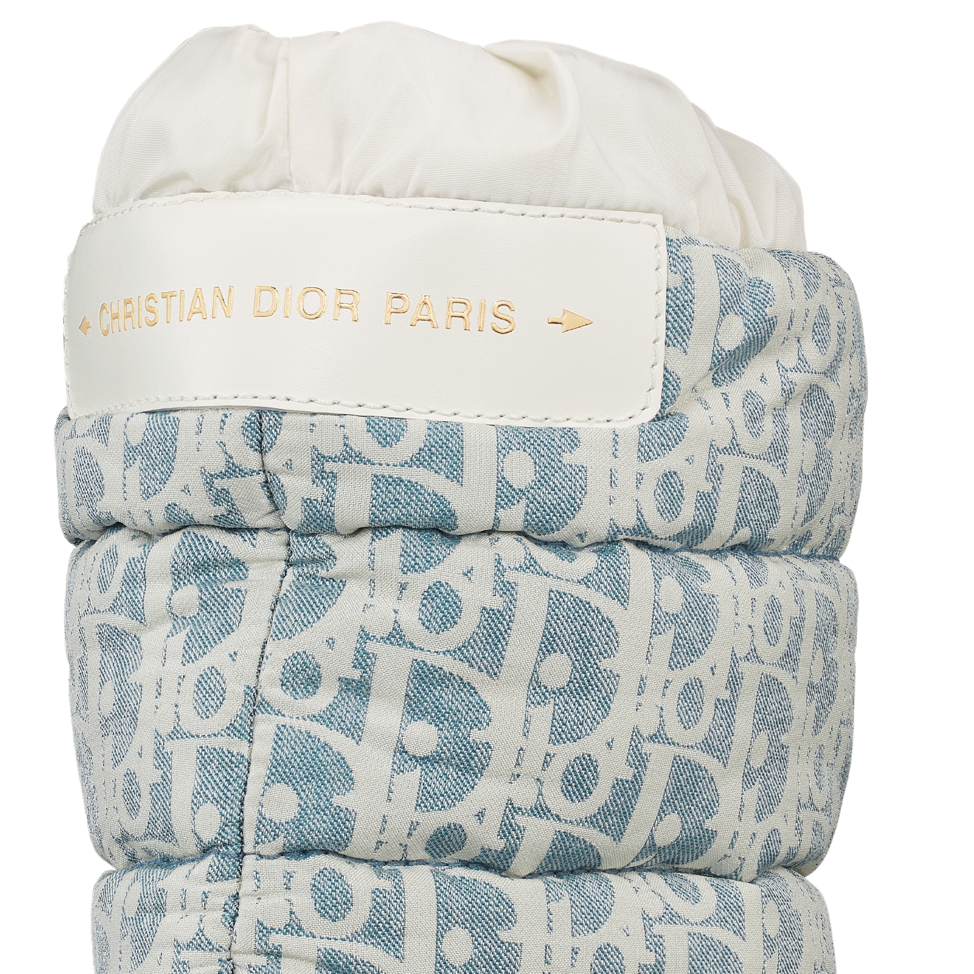 DiorAlps Dior Frost 及踝靴 水洗蓝和米白色绗缝效果锦纶 Oblique 印花 E09