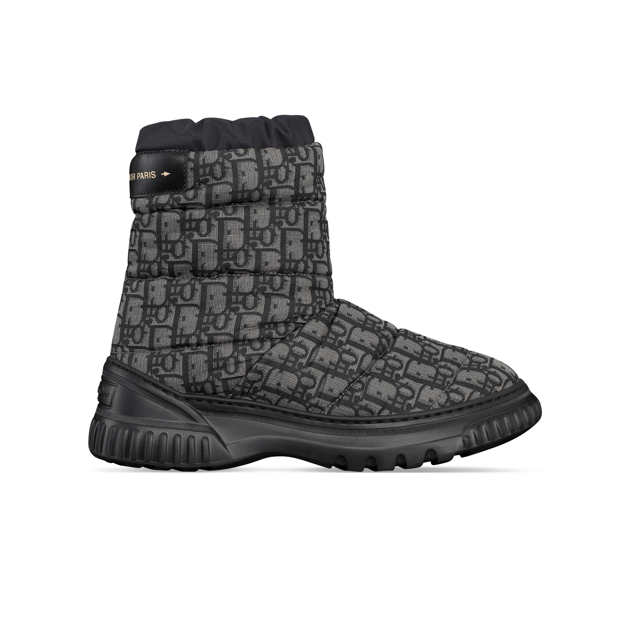 DiorAlps Dior Frost 及踝靴 深灰色和黑色绗缝效果锦纶 Oblique 印花 E02