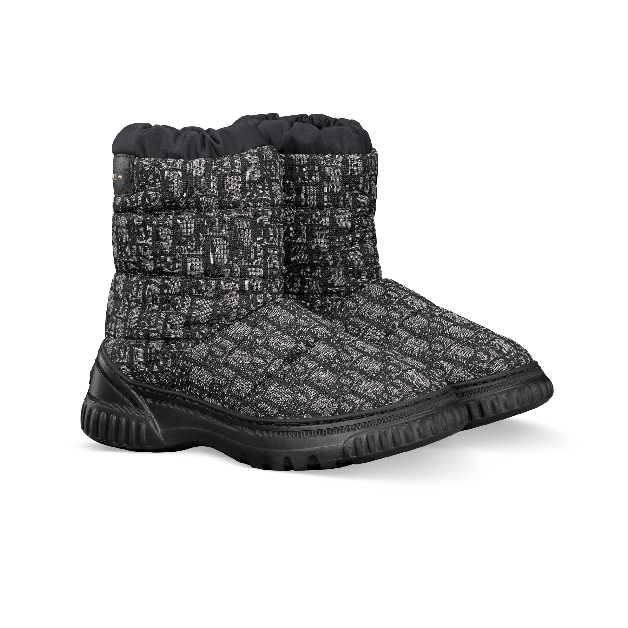 DiorAlps Dior Frost 及踝靴 深灰色和黑色绗缝效果锦纶 Oblique 印花 E03