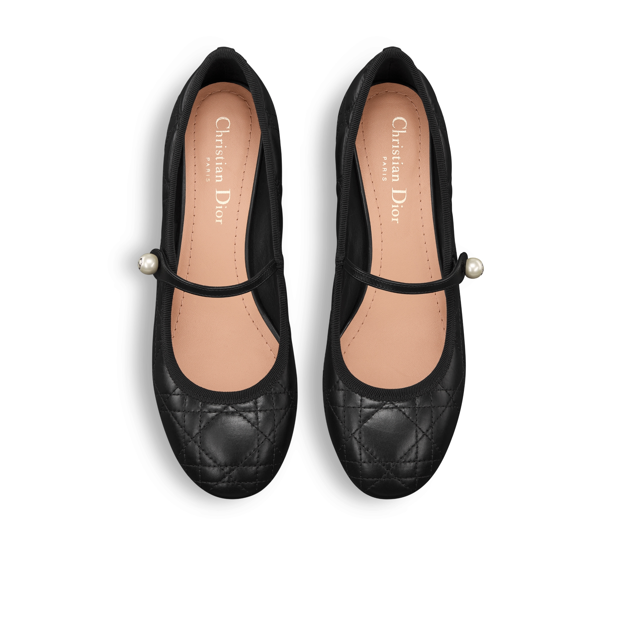 Dior 芭蕾高跟鞋 黑色绗缝牛皮革藤格纹 E06