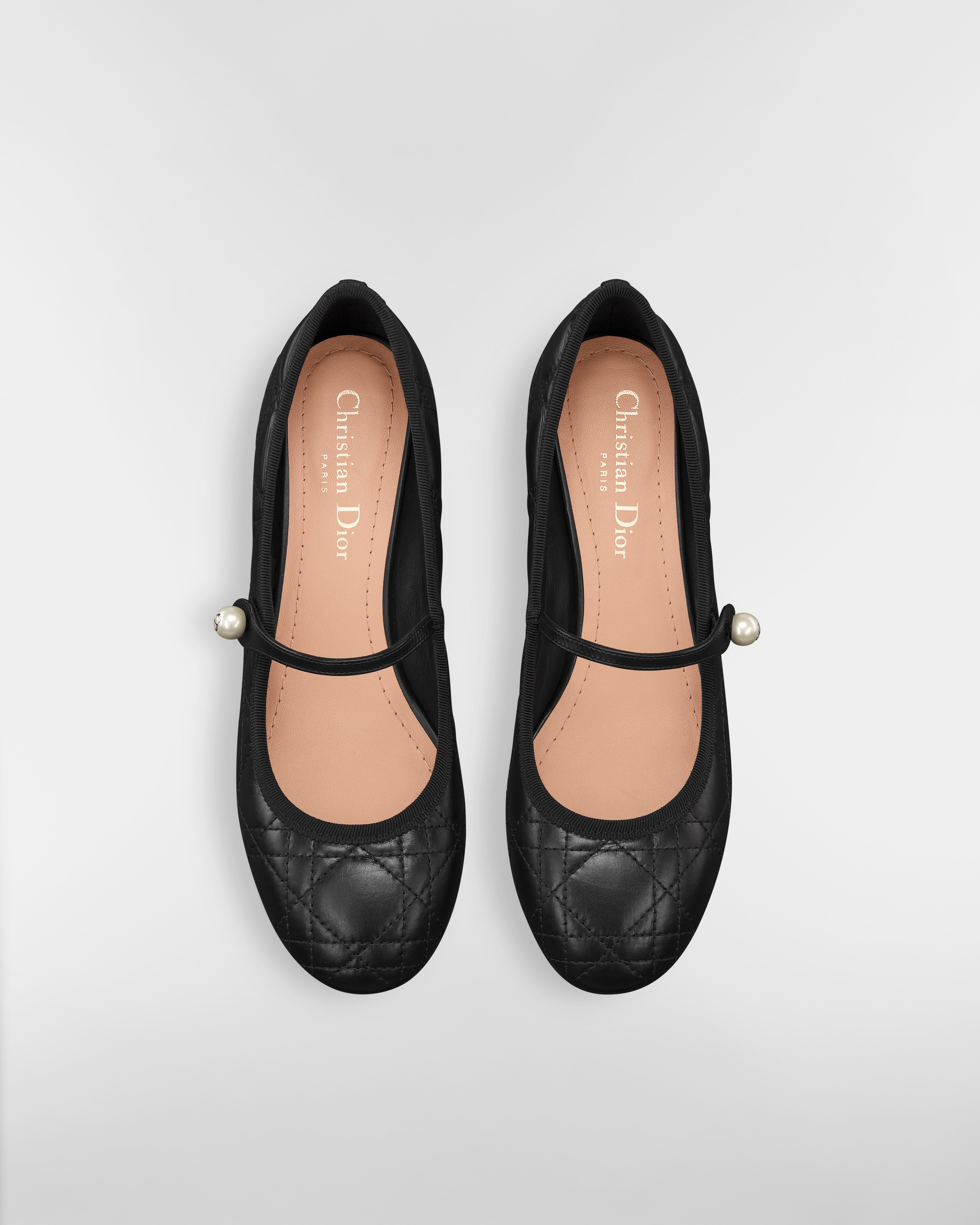 Dior 芭蕾高跟鞋 黑色绗缝牛皮革藤格纹 E06