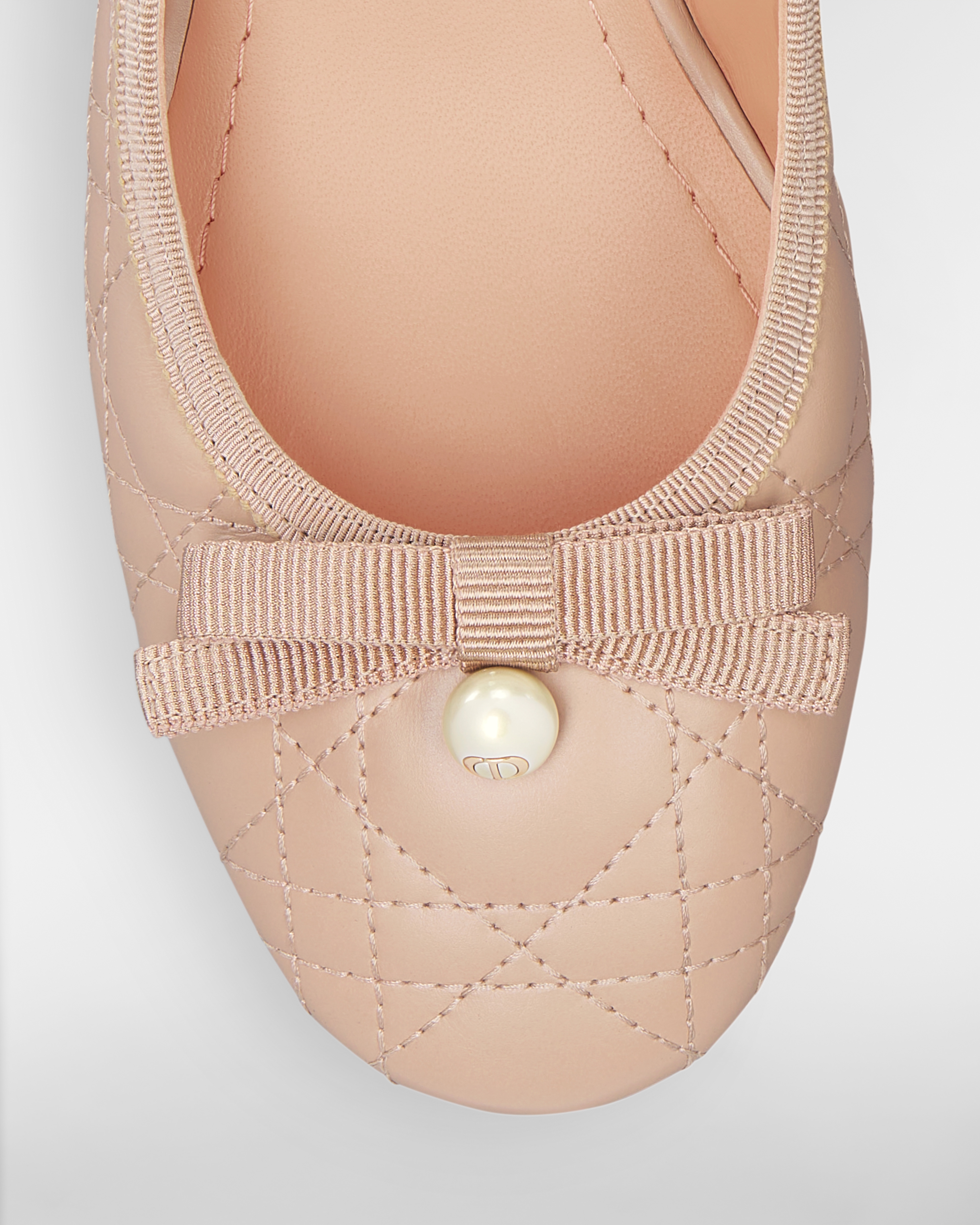 Dior Ballet 露跟高跟鞋 裸色绗缝牛皮革藤格纹 E09