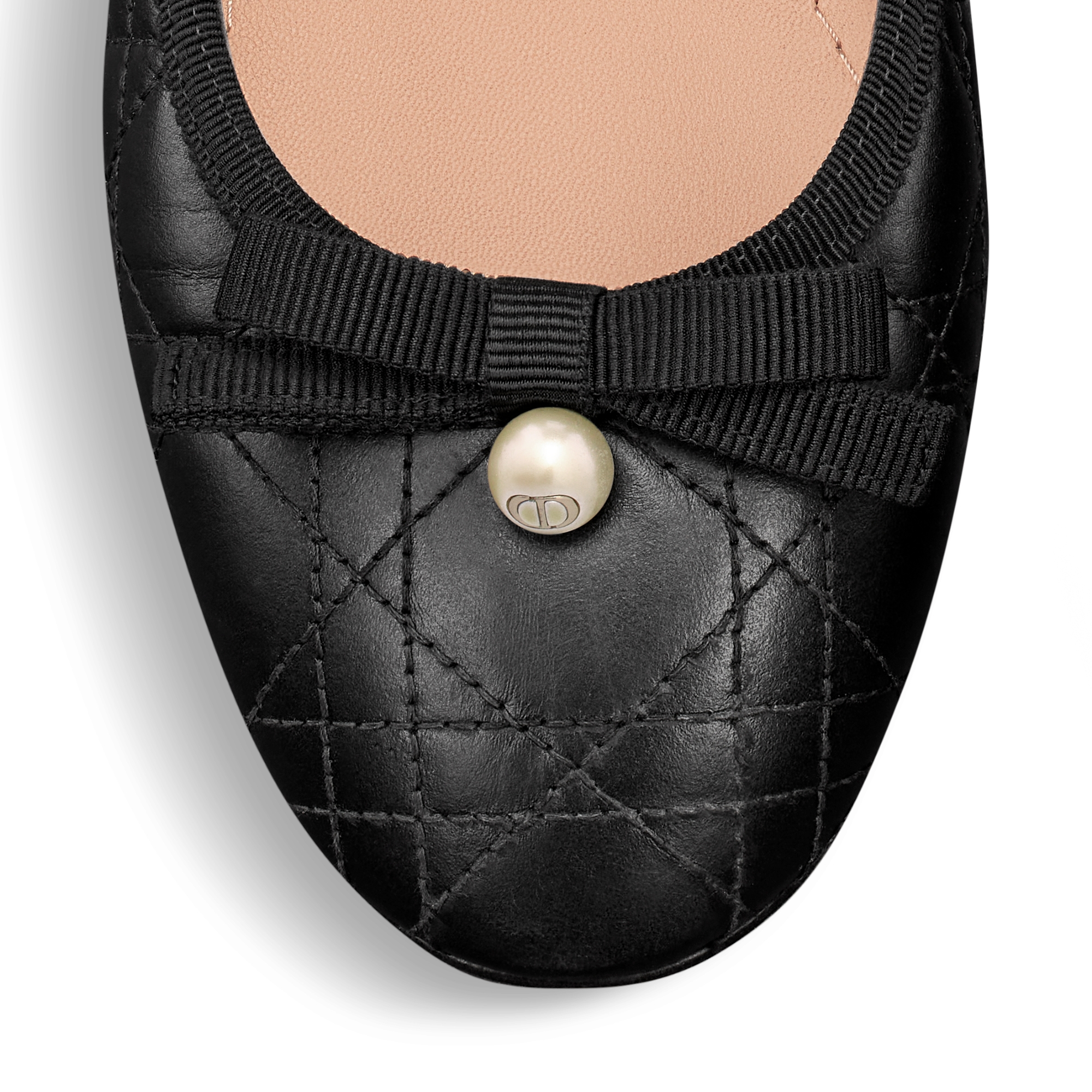 Dior Ballet 露跟高跟鞋 黑色绗缝牛皮革藤格纹 E09