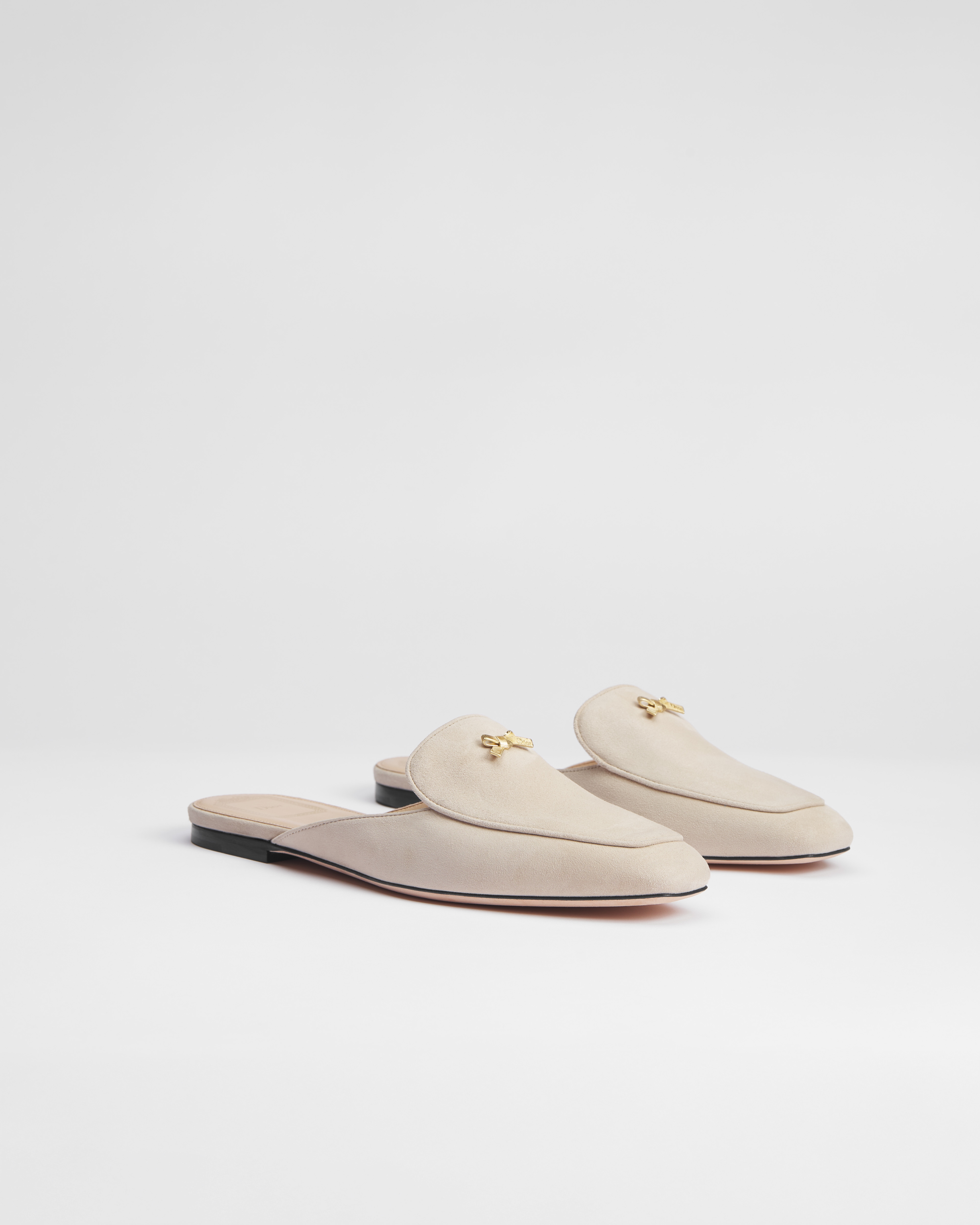 Dior Or Baby Bow 穆勒鞋 绳米色绒面羊皮革 E03