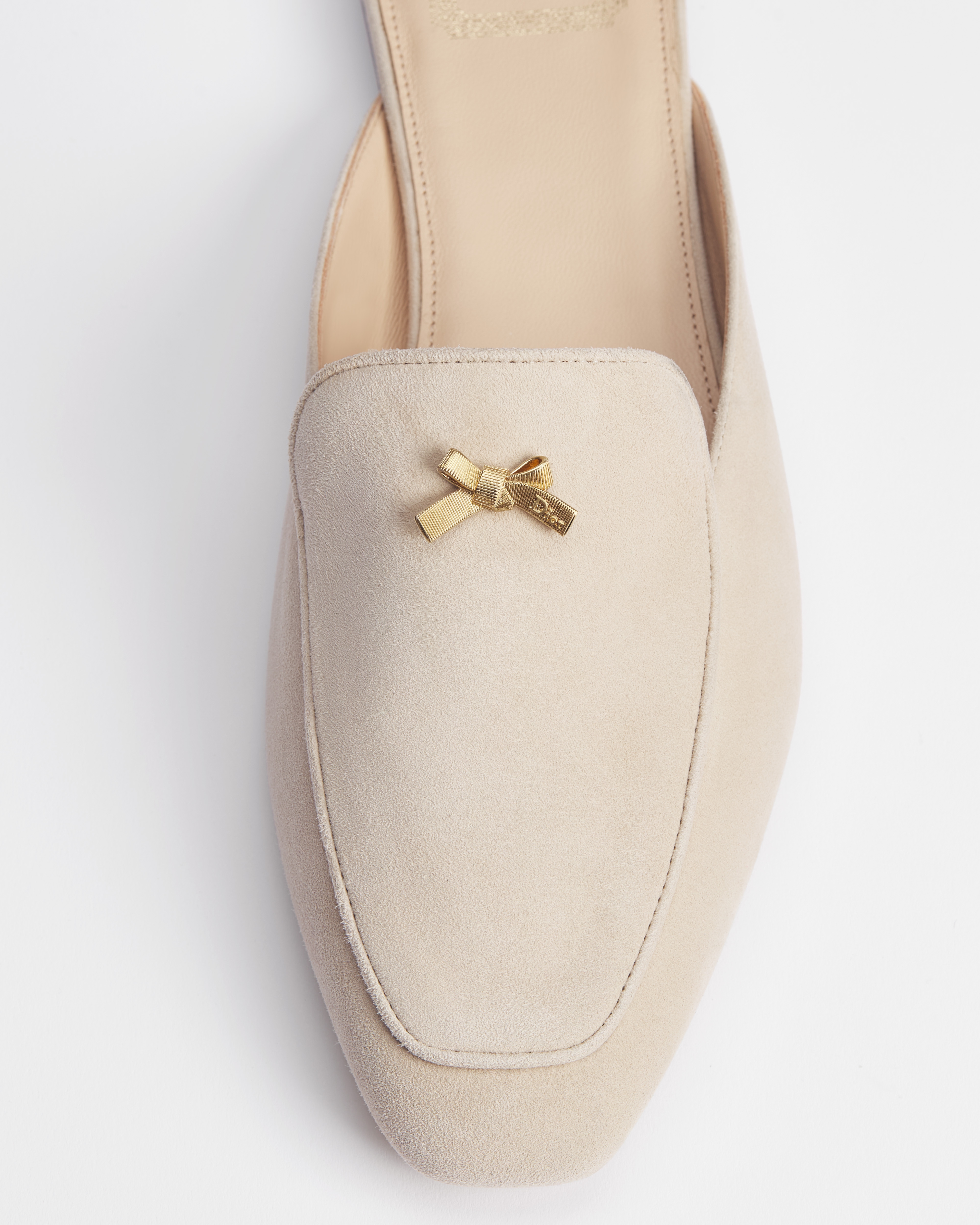 Dior Or Baby Bow 穆勒鞋 绳米色绒面羊皮革 E12