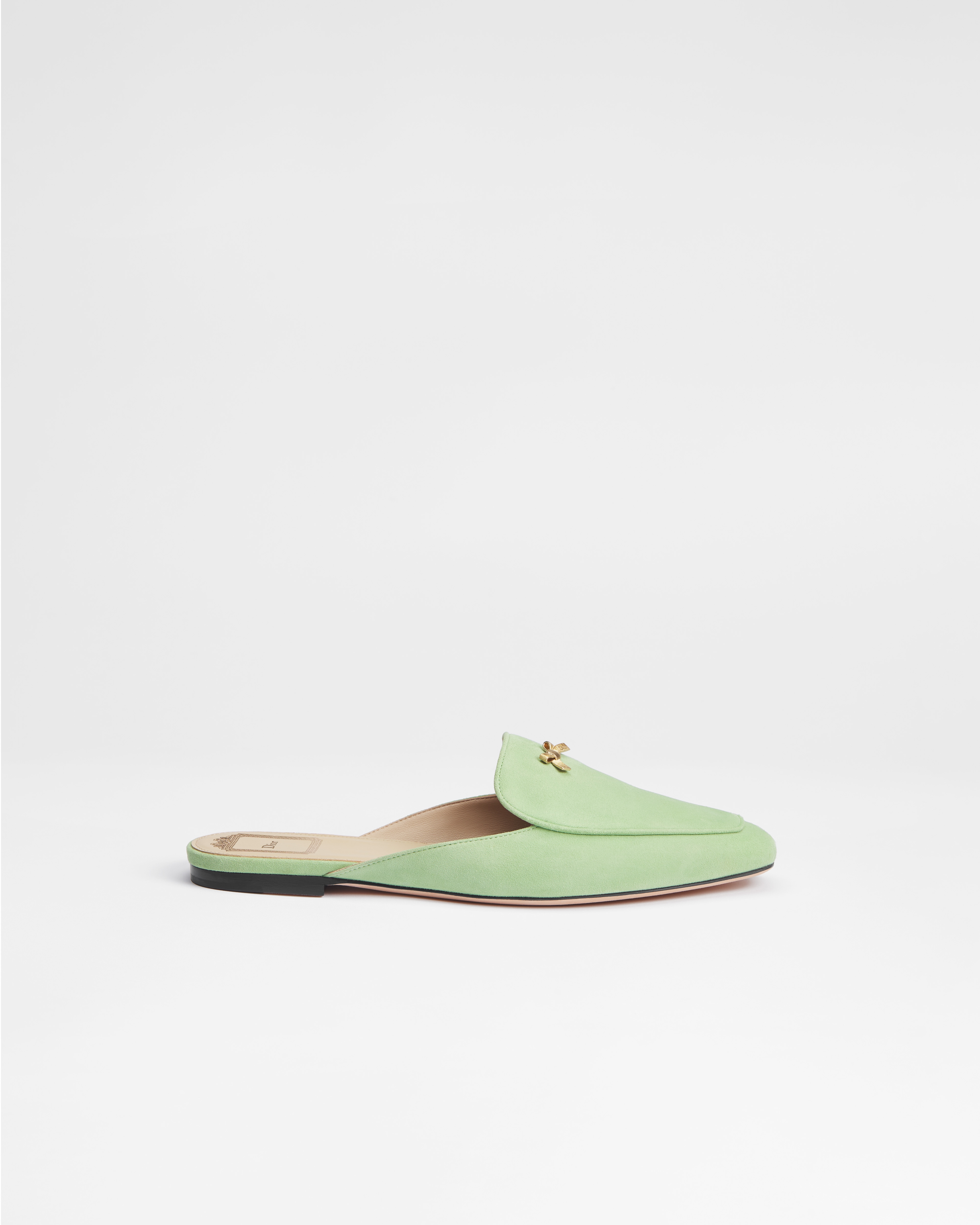 Baby Bow 穆勒鞋 鲜绿色绒面羊皮革 E02