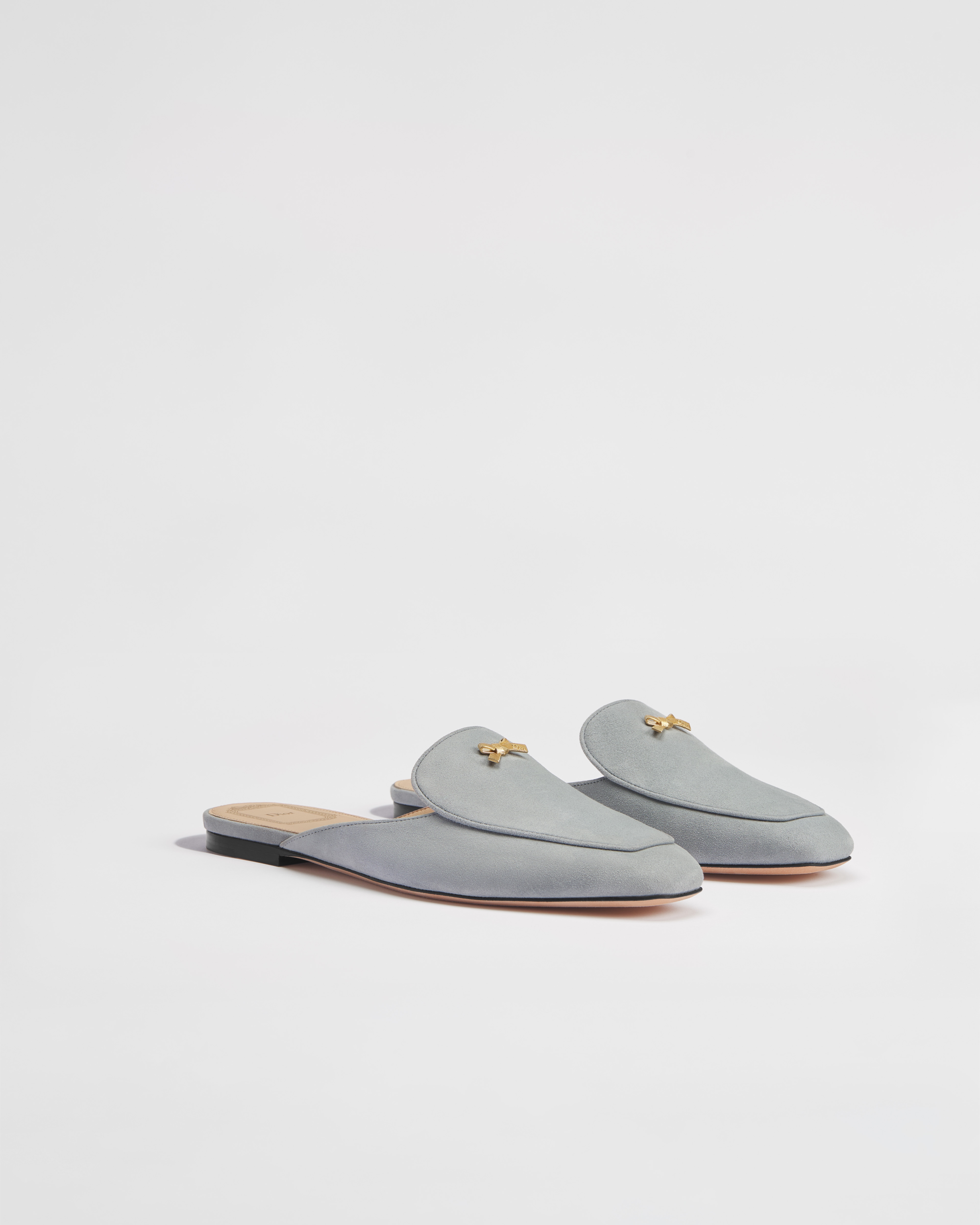 Baby Bow 穆勒鞋 天蓝色绒面羊皮革 E03