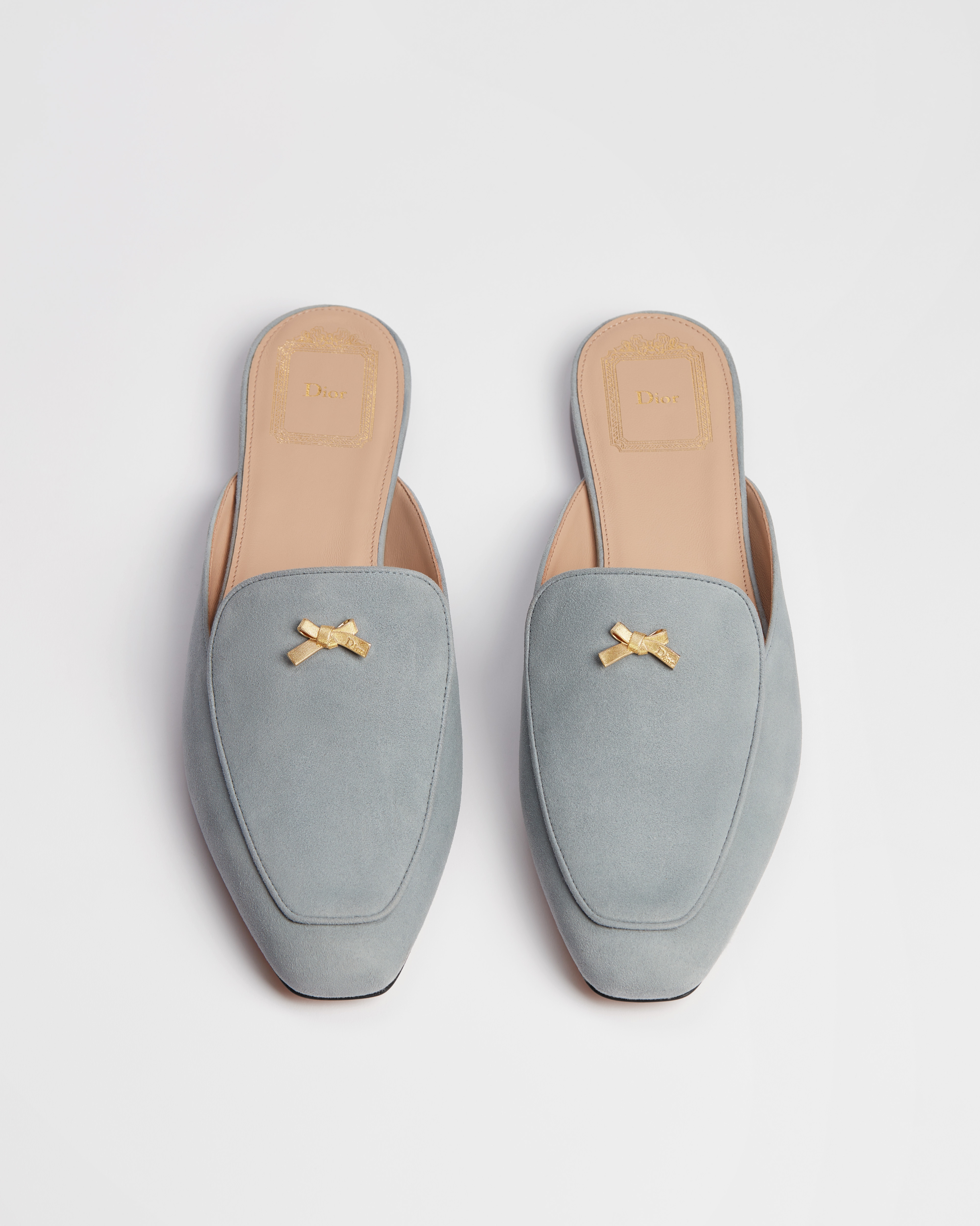 Baby Bow 穆勒鞋 天蓝色绒面羊皮革 E06