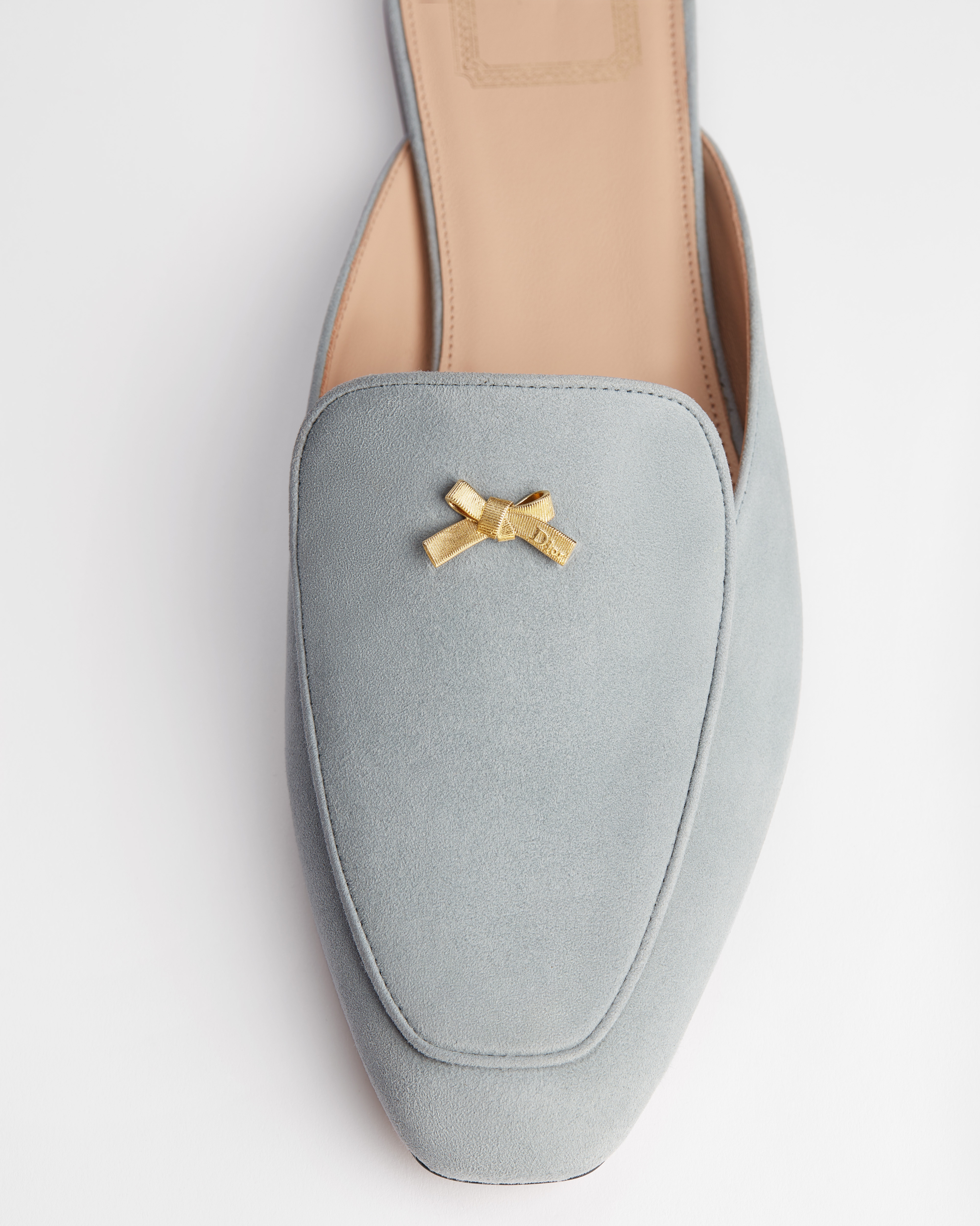 Baby Bow 穆勒鞋 天蓝色绒面羊皮革 E12