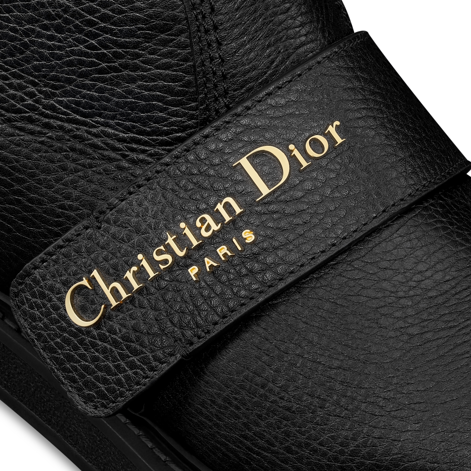 DiorAlps D-Quest 及踝靴 黑色粒面牛皮革和白色羊皮革皮毛一体效果面料 E09