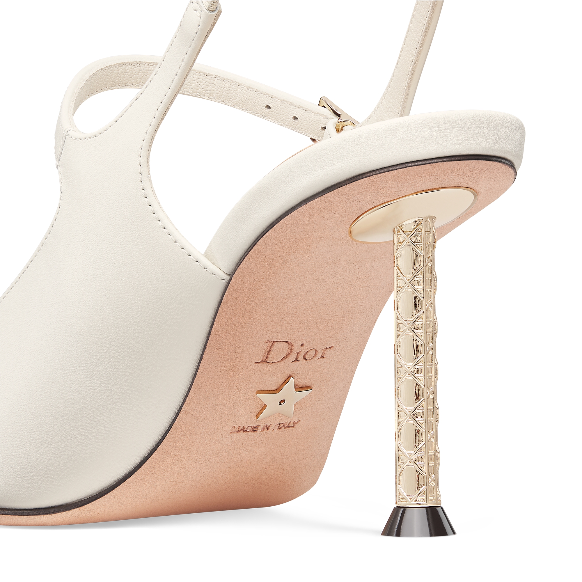 Dior Icon 露跟高跟鞋 白色柔软牛皮革 E09