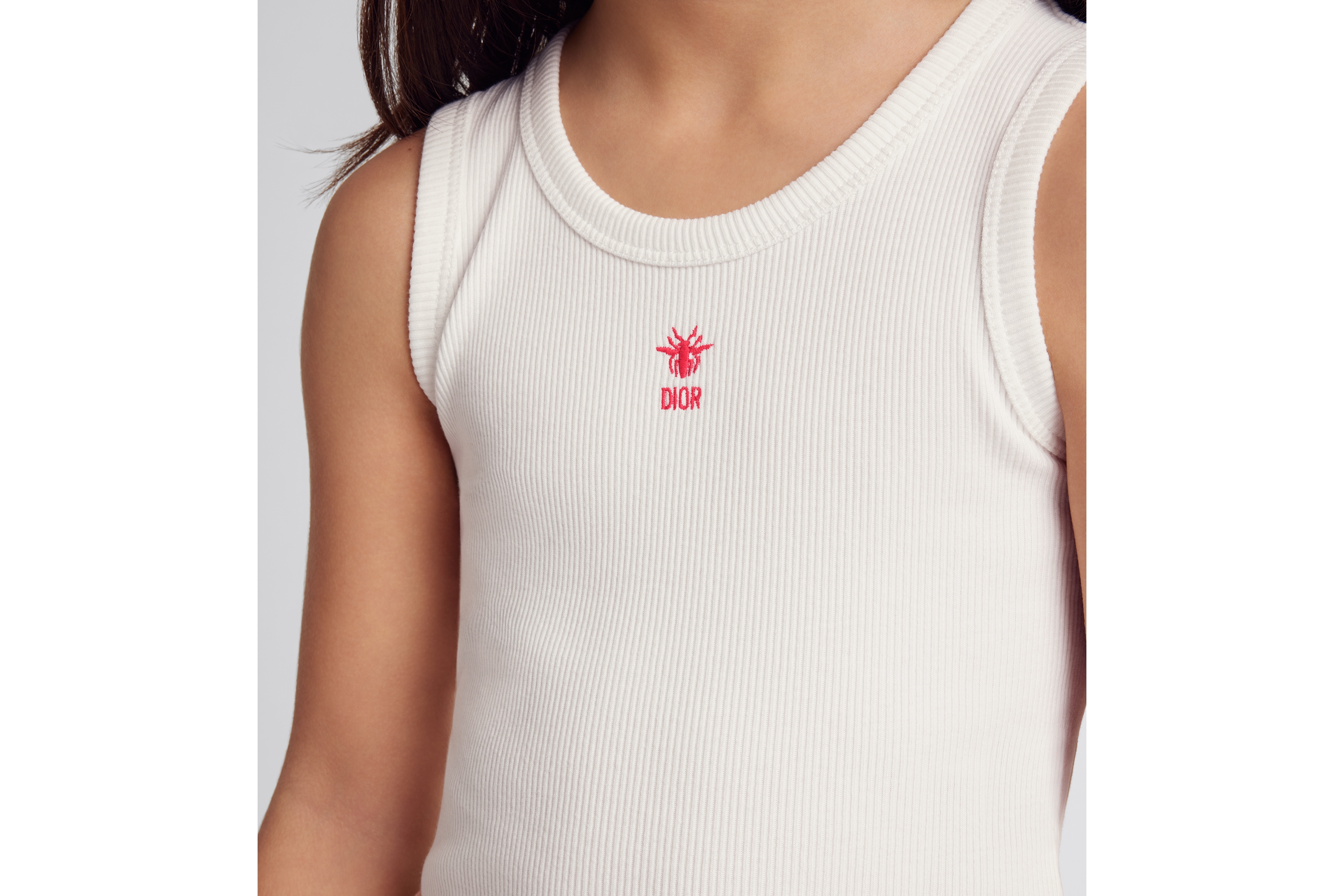 look_image_alt_prefix 儿童背心 象牙色罗纹棉质平纹针织面料 E09