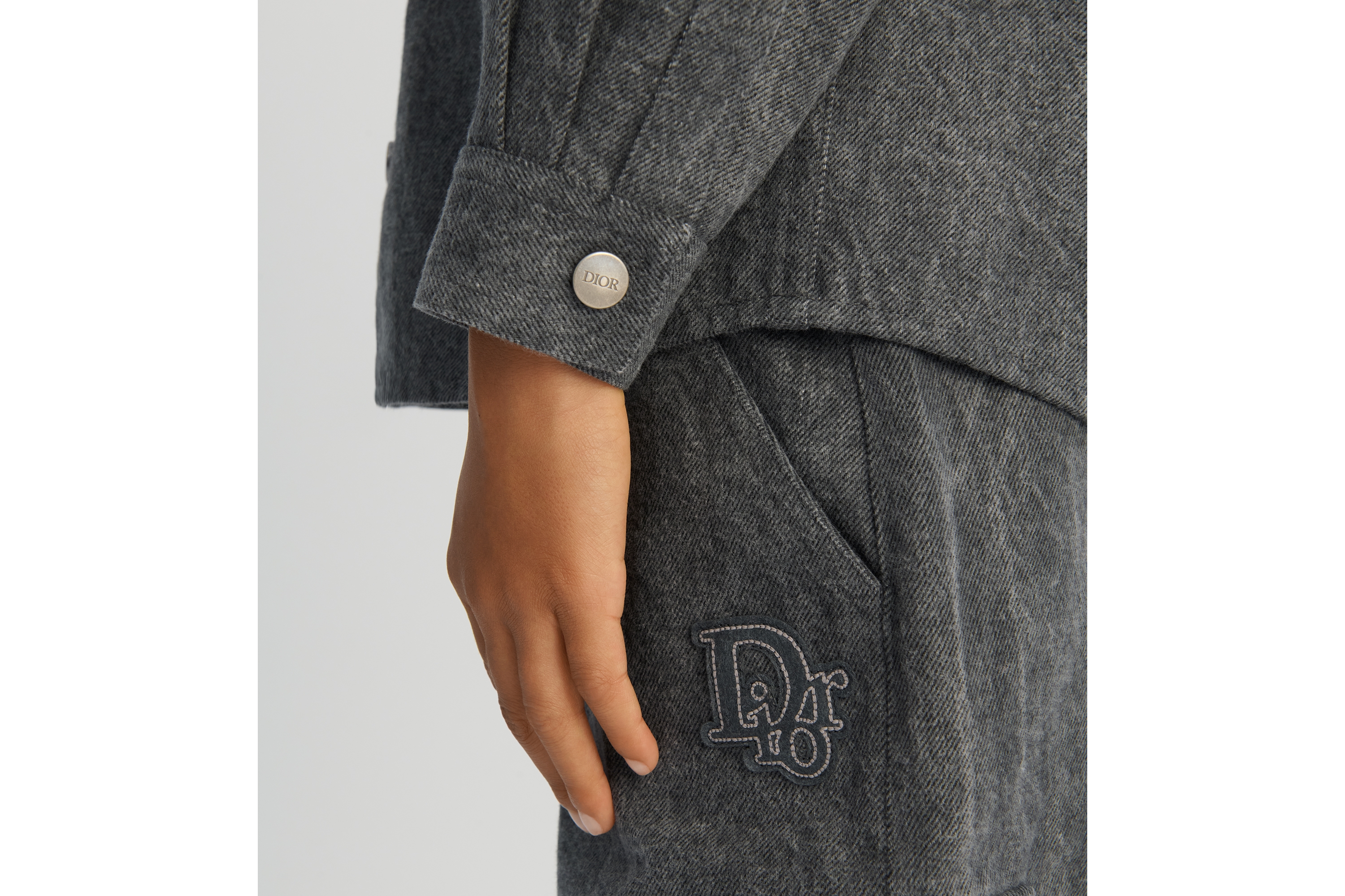 儿童外套衬衫 灰色石洗棉质面料 E10