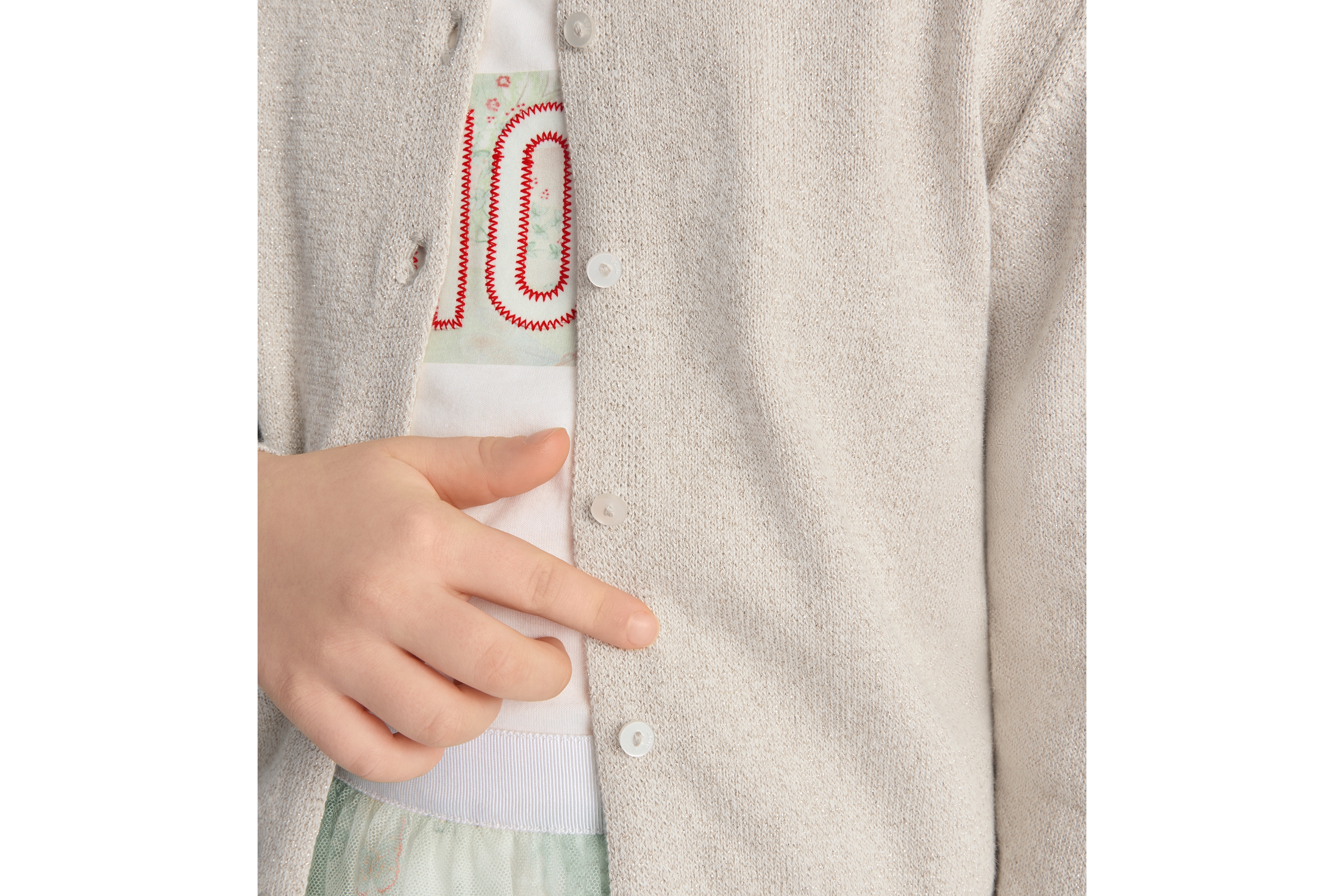 look_image_alt_prefix 儿童开衫 浅金色调棉质混纺针织面料 E05