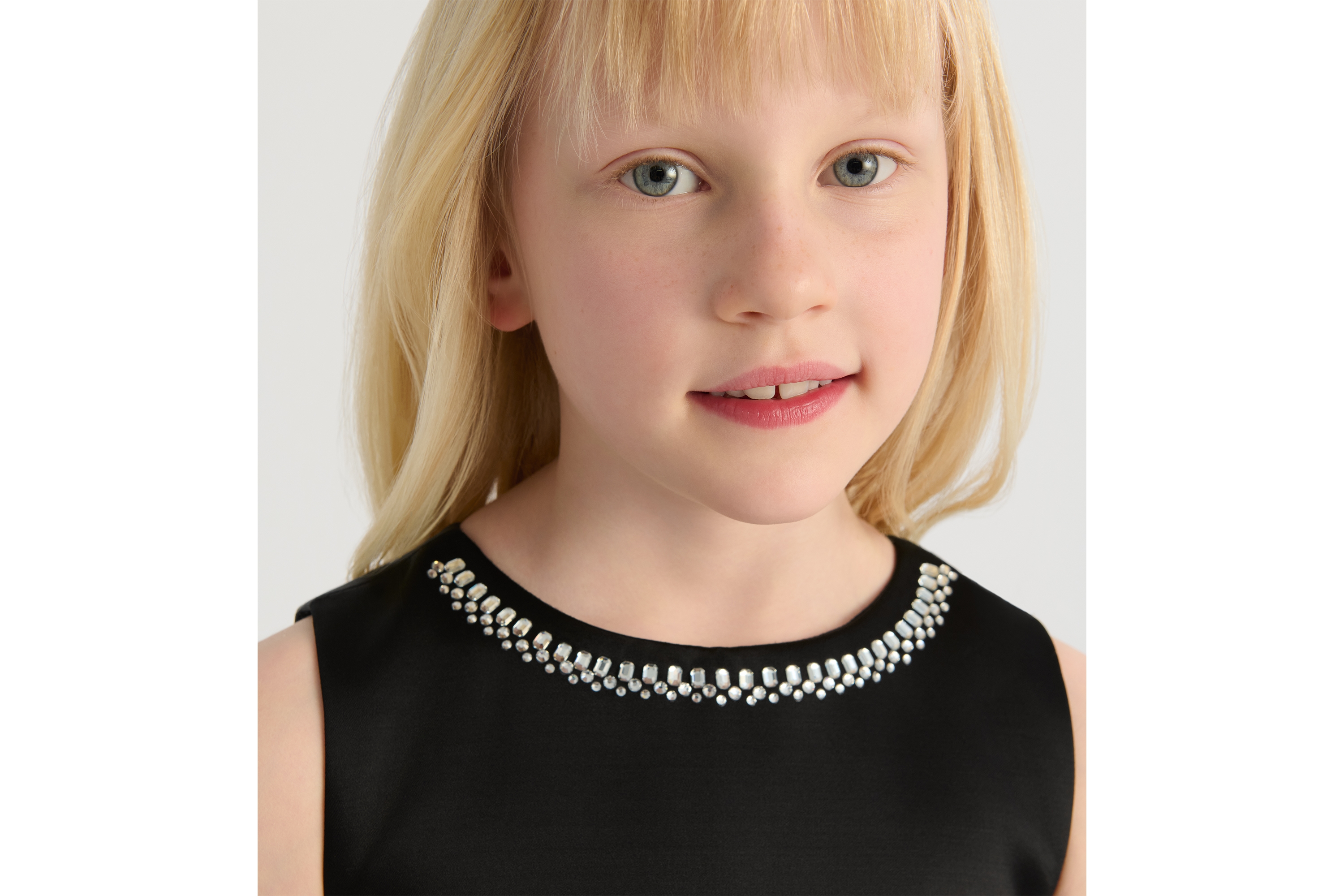 儿童 A 字连衣裙 黑色缎面 E02