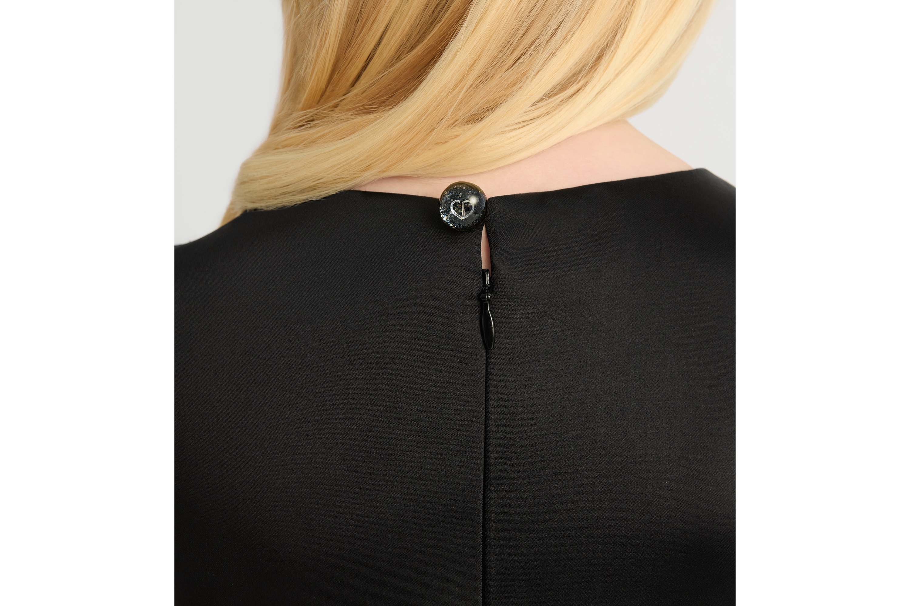 儿童 A 字连衣裙 黑色缎面 E03