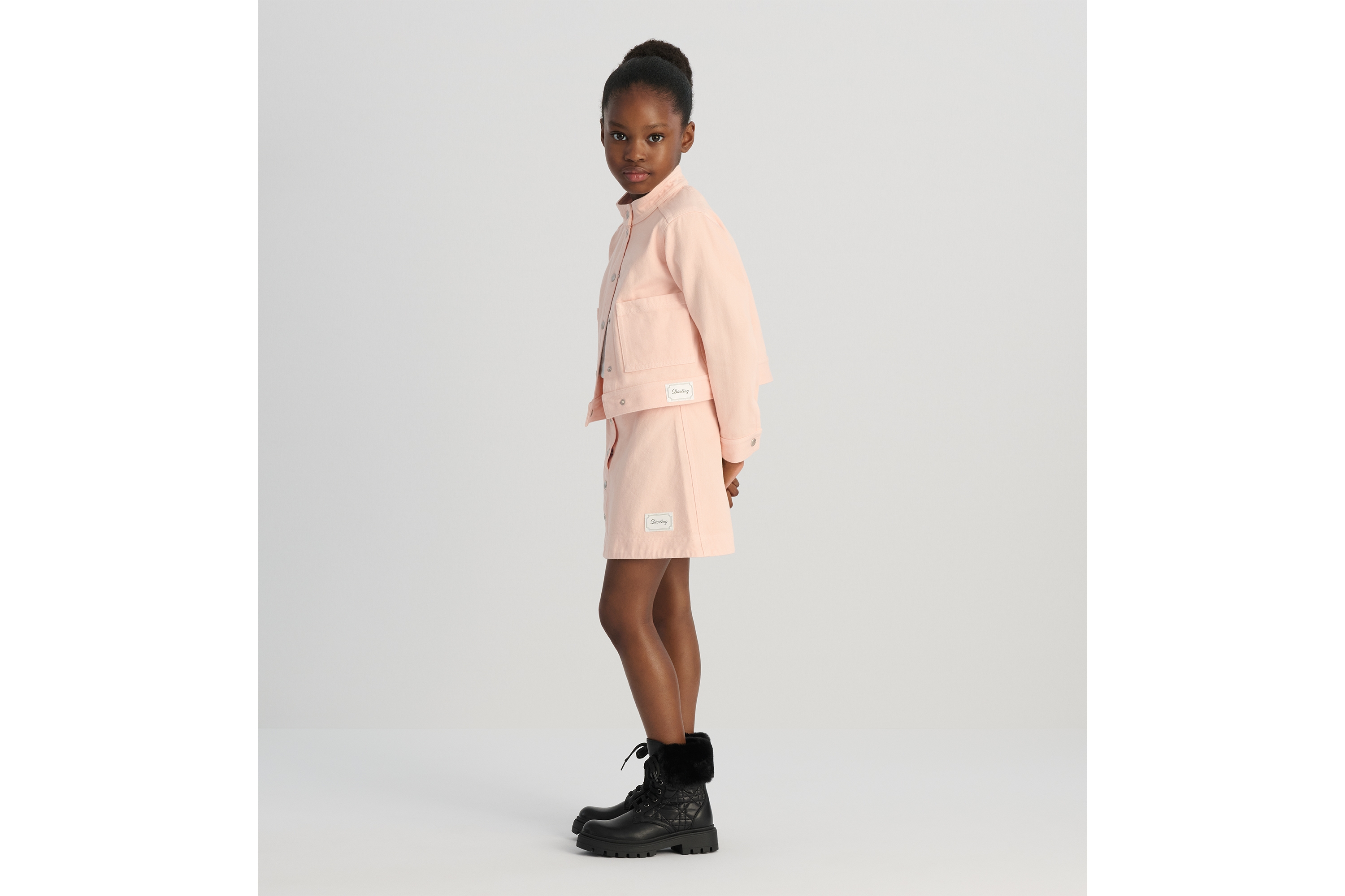 look_image_alt_prefix 儿童夹克 淡粉色石洗效果棉质华达呢 E02