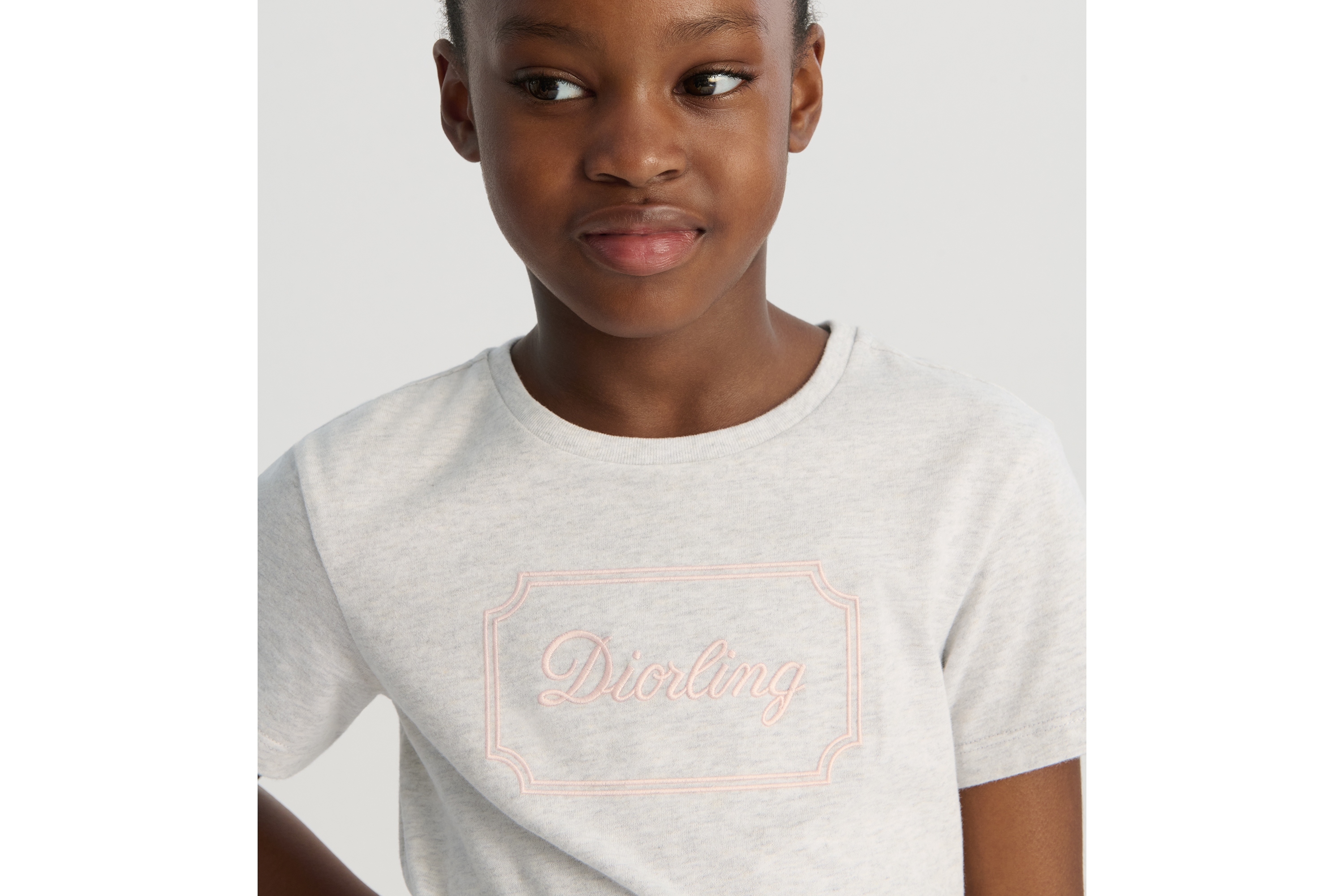 儿童 T 恤 灰色棉质平纹针织面料 E07