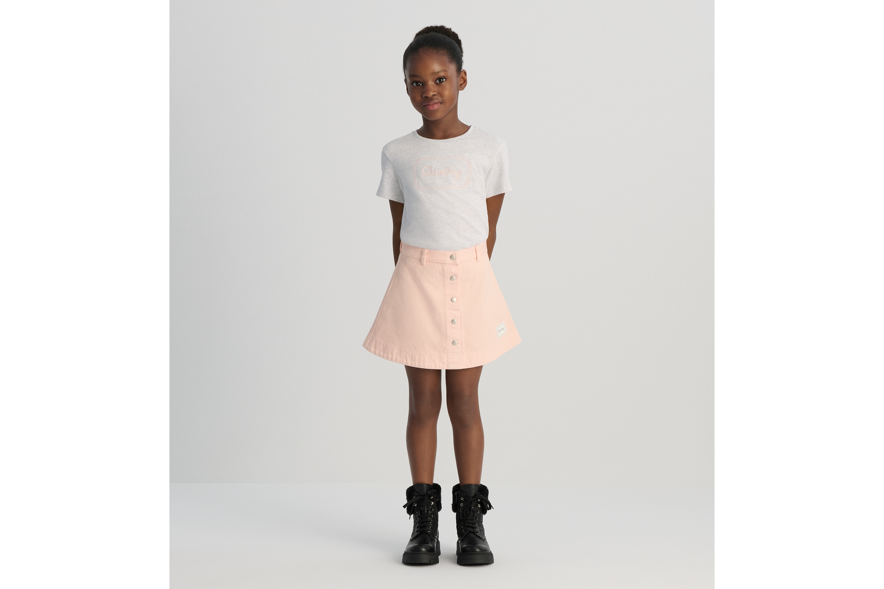 儿童 T 恤 灰色棉质平纹针织面料 E08