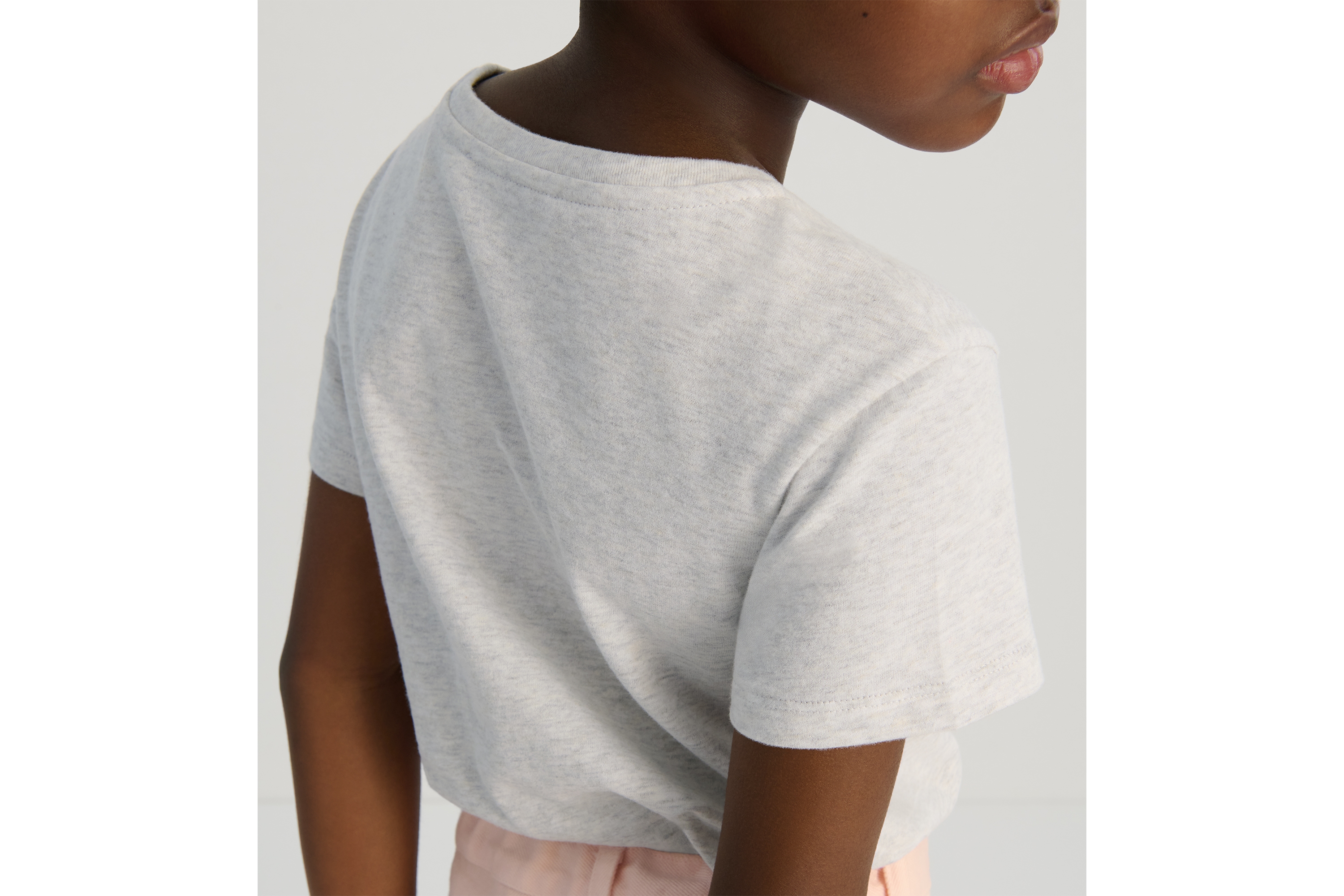 儿童 T 恤 灰色棉质平纹针织面料 E09