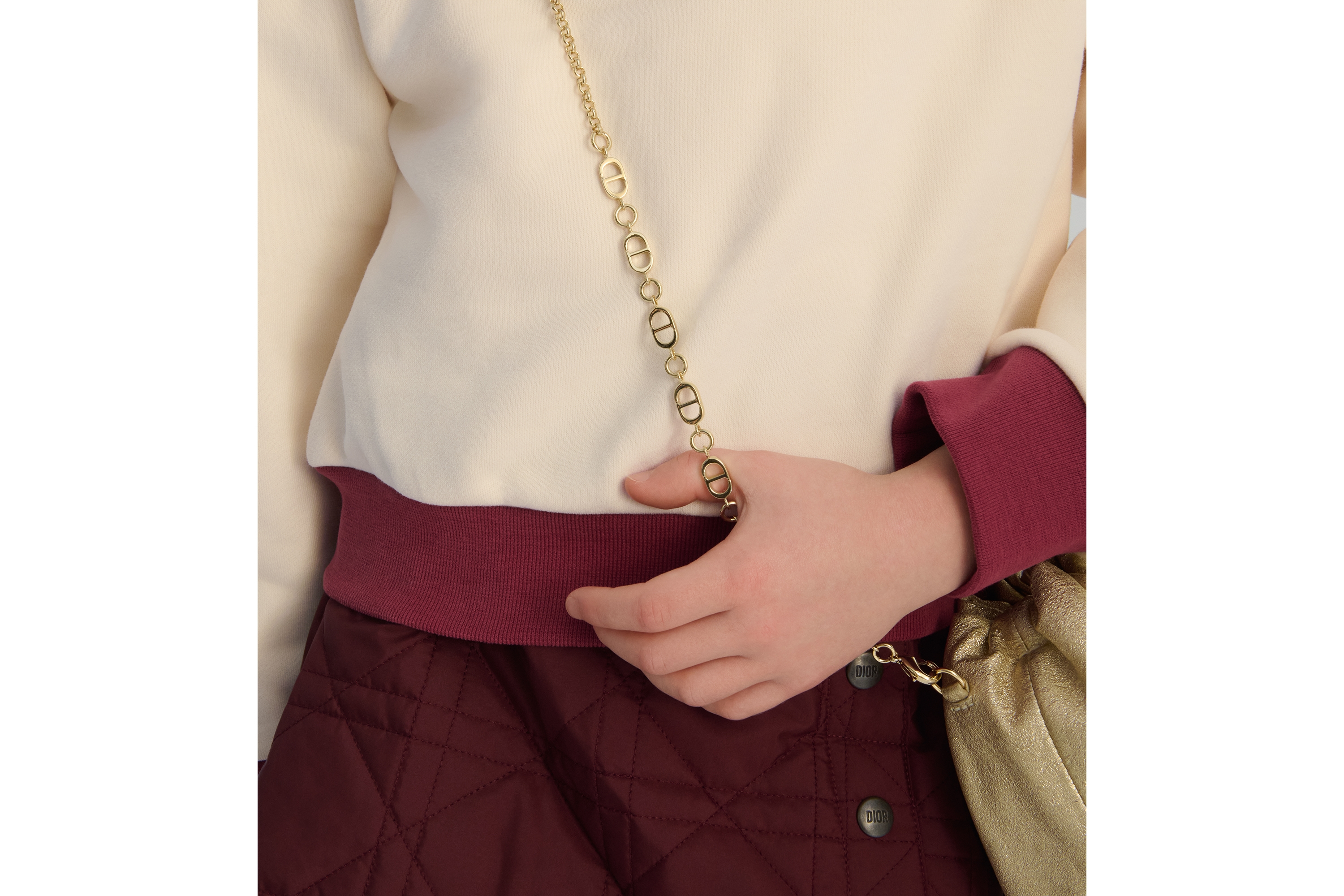 look_image_alt_prefix 儿童小手袋 金色调金属光泽羊皮革 E20