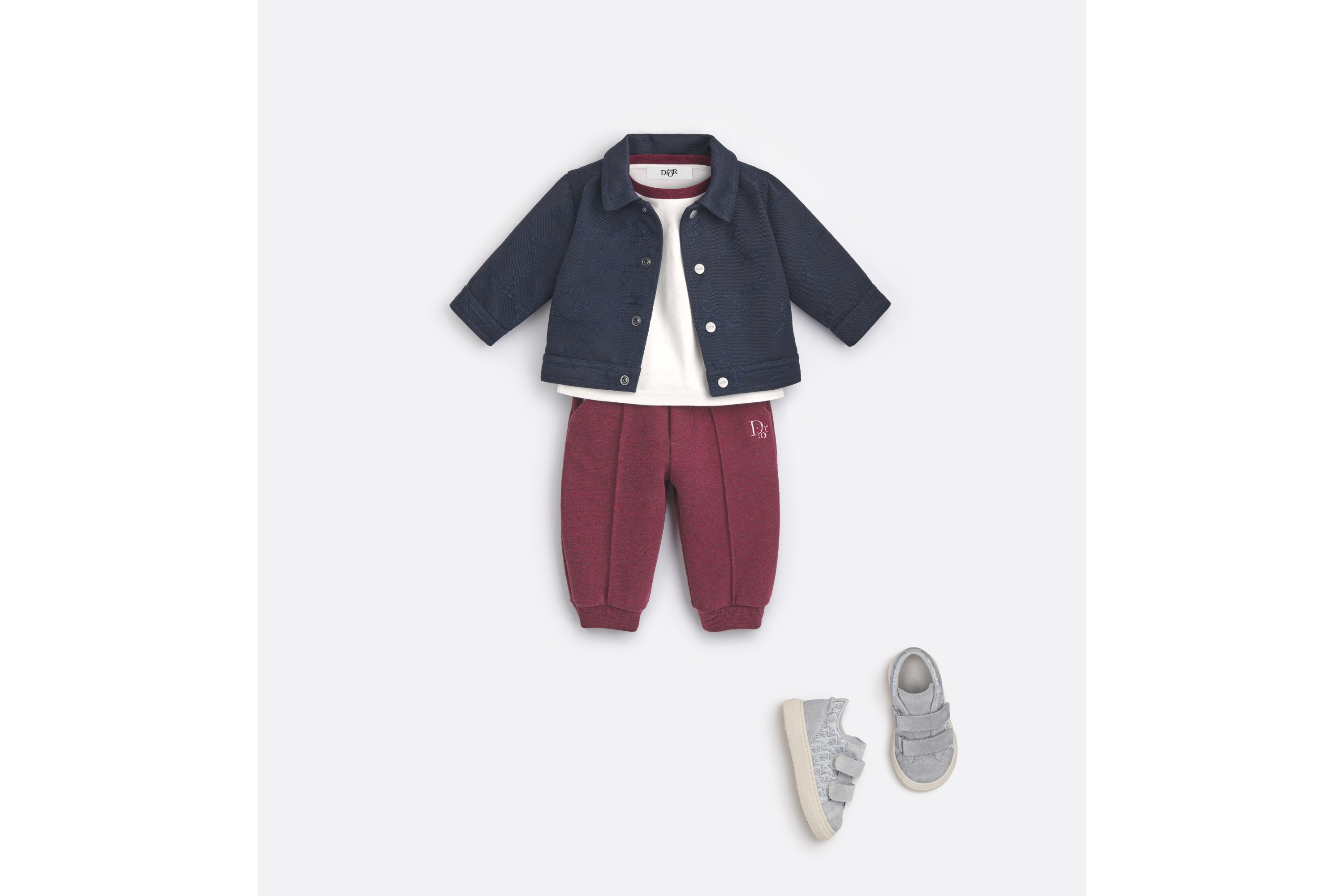 婴幼儿 T 恤 象牙色棉质平纹针织面料 E08