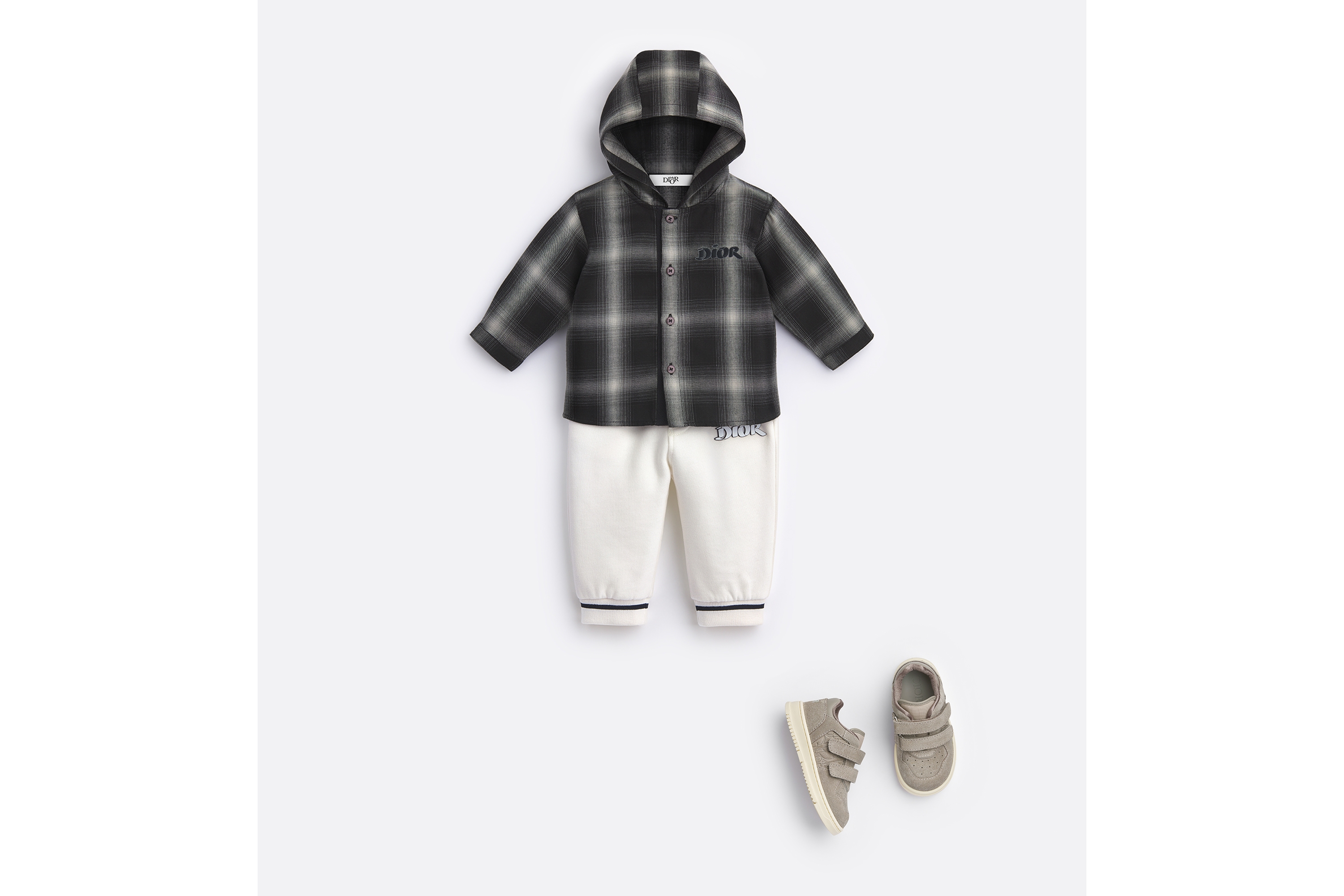 婴幼儿运动长裤 象牙色棉质拉绒起绒面料 E08