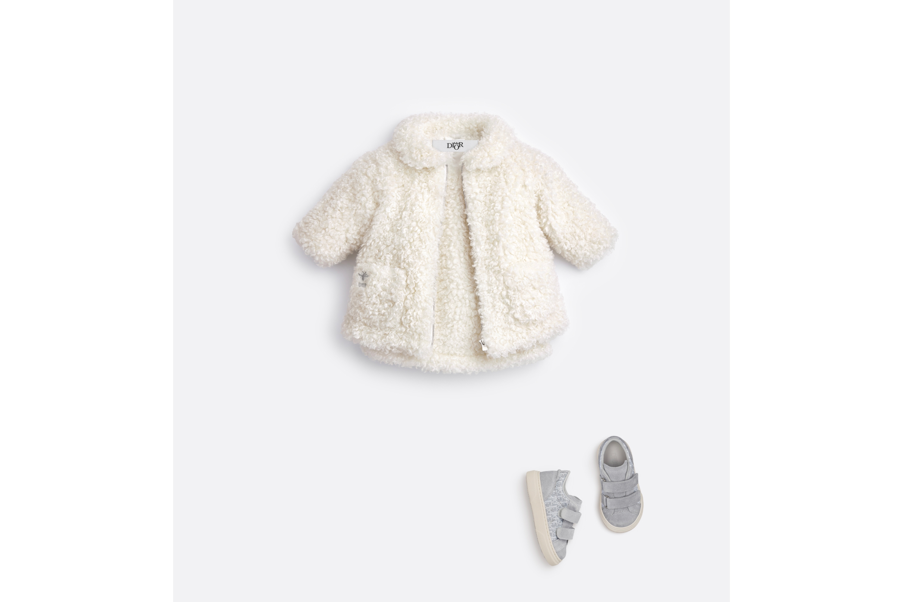 婴幼儿大衣 象牙色毛圈花式线 E08