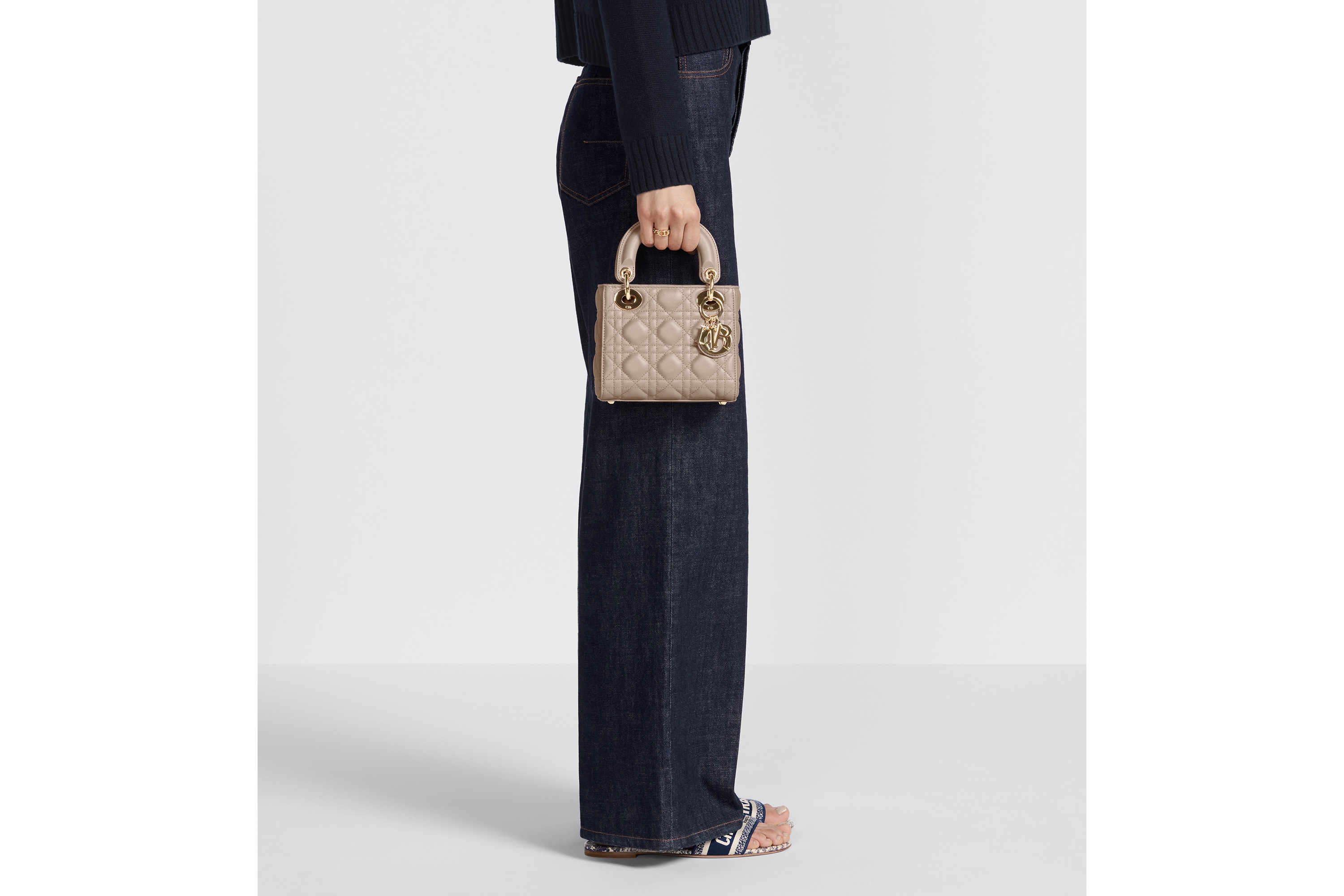 look_image_alt_prefix 迷你 Lady Dior 手袋 胭脂米色羊皮革藤格纹 E15