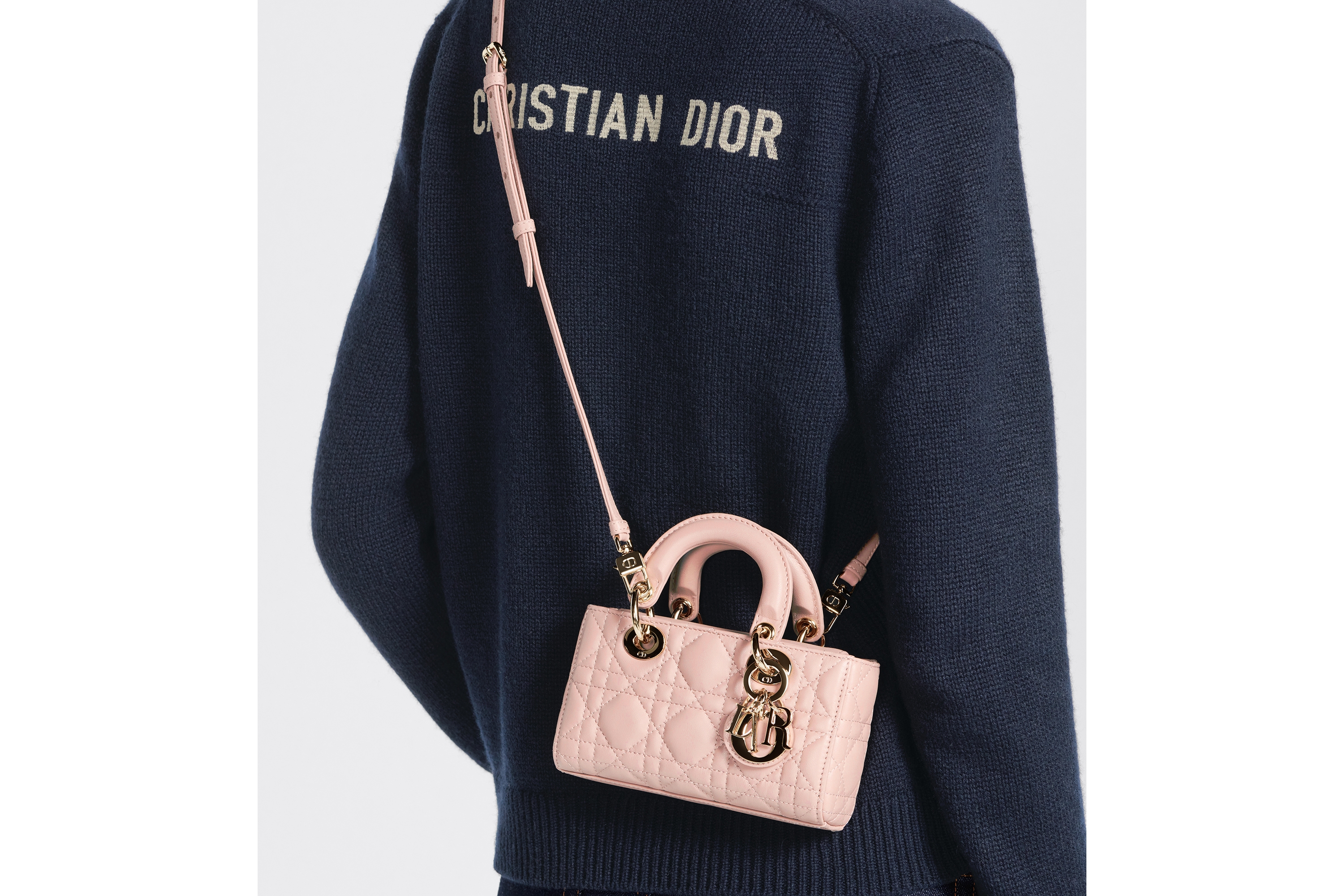 Lady D-Joy 超迷你手袋 胭脂粉色羊皮革藤格纹 E06