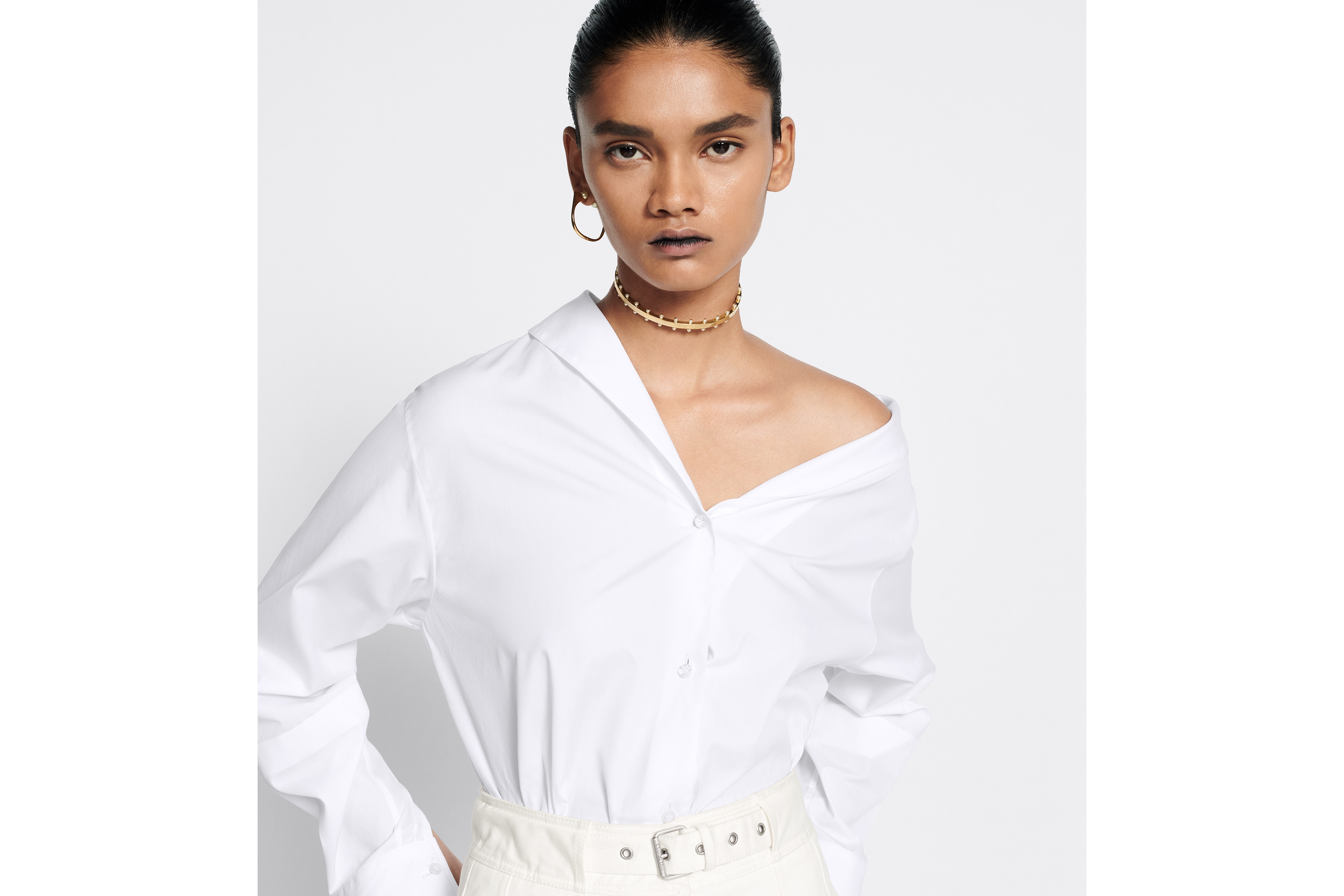 look_image_alt_prefix 不对称衬衫 白色棉府绸 E04