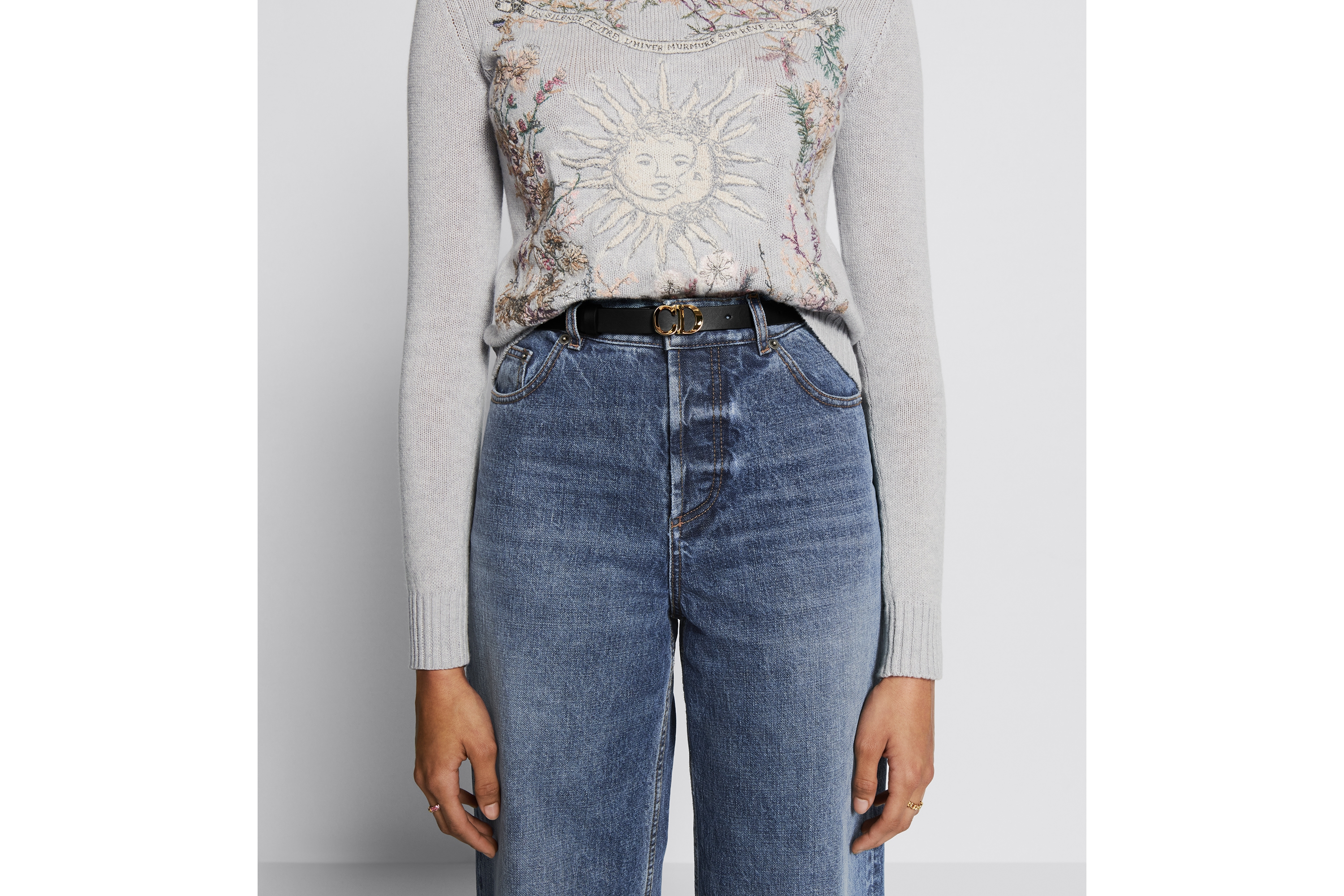 C'est Dior 腰带 20 毫米黑色光滑牛皮革 E13