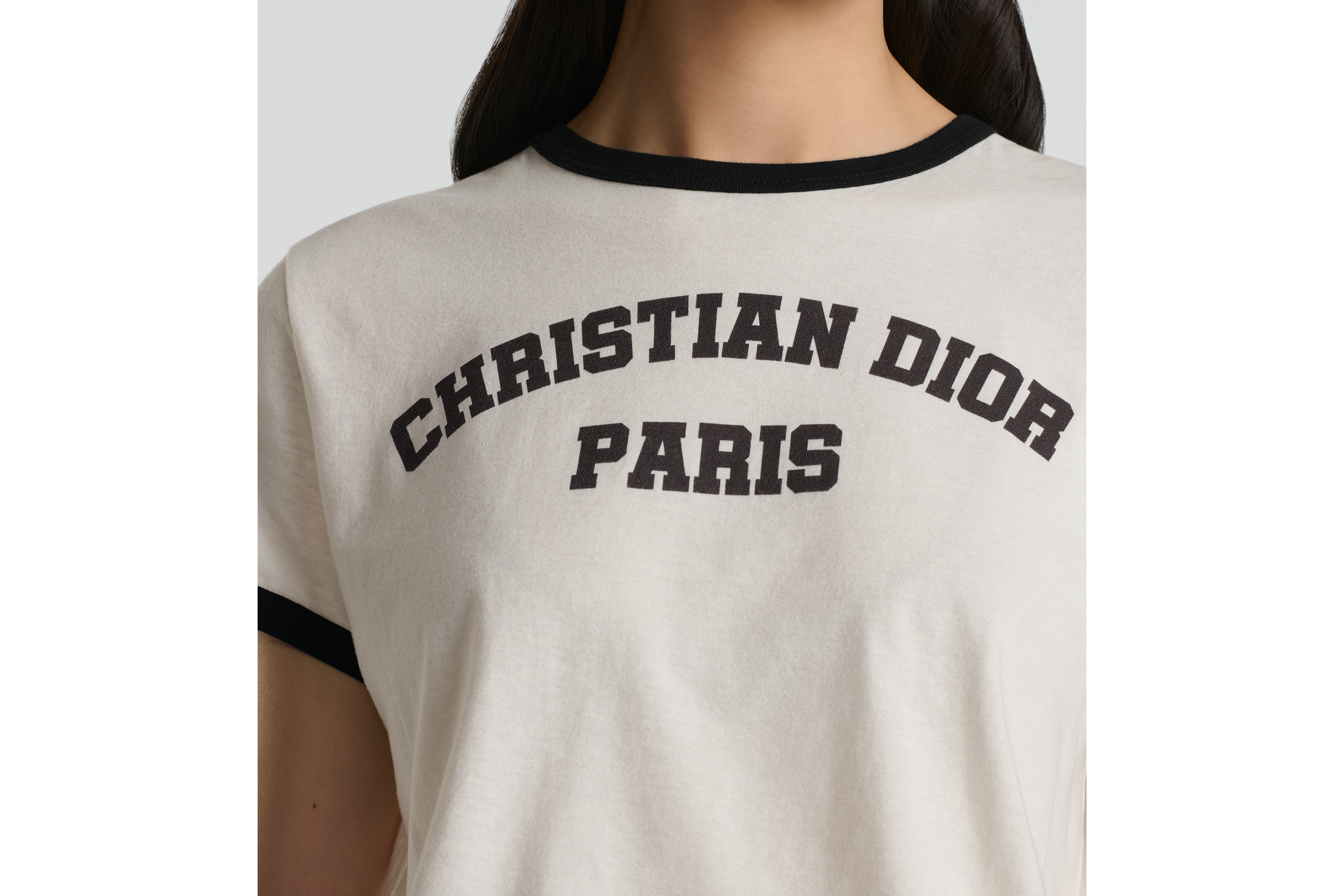 T 恤 白色和黑色棉质混纺平纹针织面料 E12