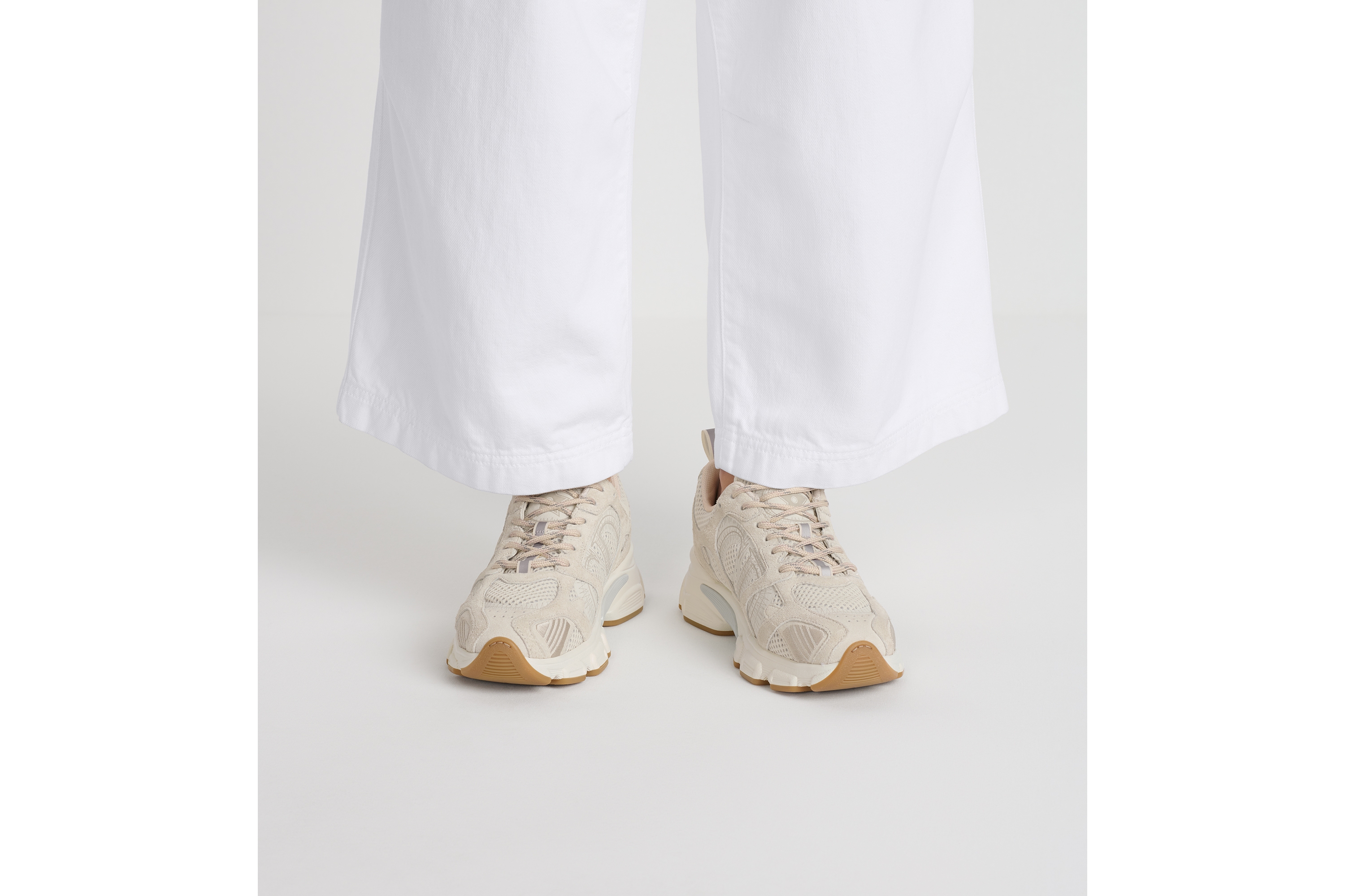 look_image_alt_prefix Dior Chrono 运动鞋 米色网眼织物和绒面牛皮革 E14