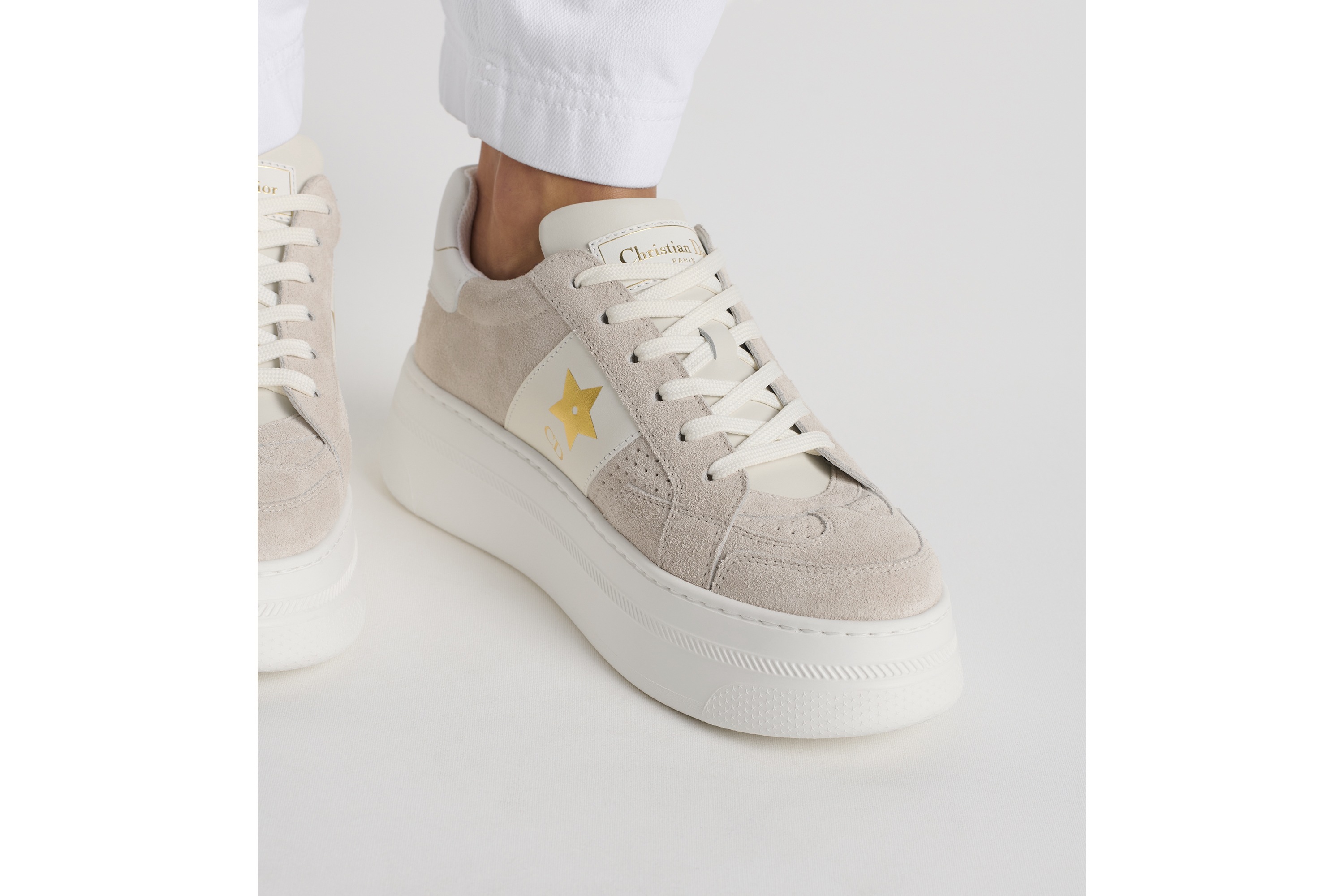 look_image_alt_prefix Dior Star 厚底运动鞋 浅米色绒面牛皮革 E15