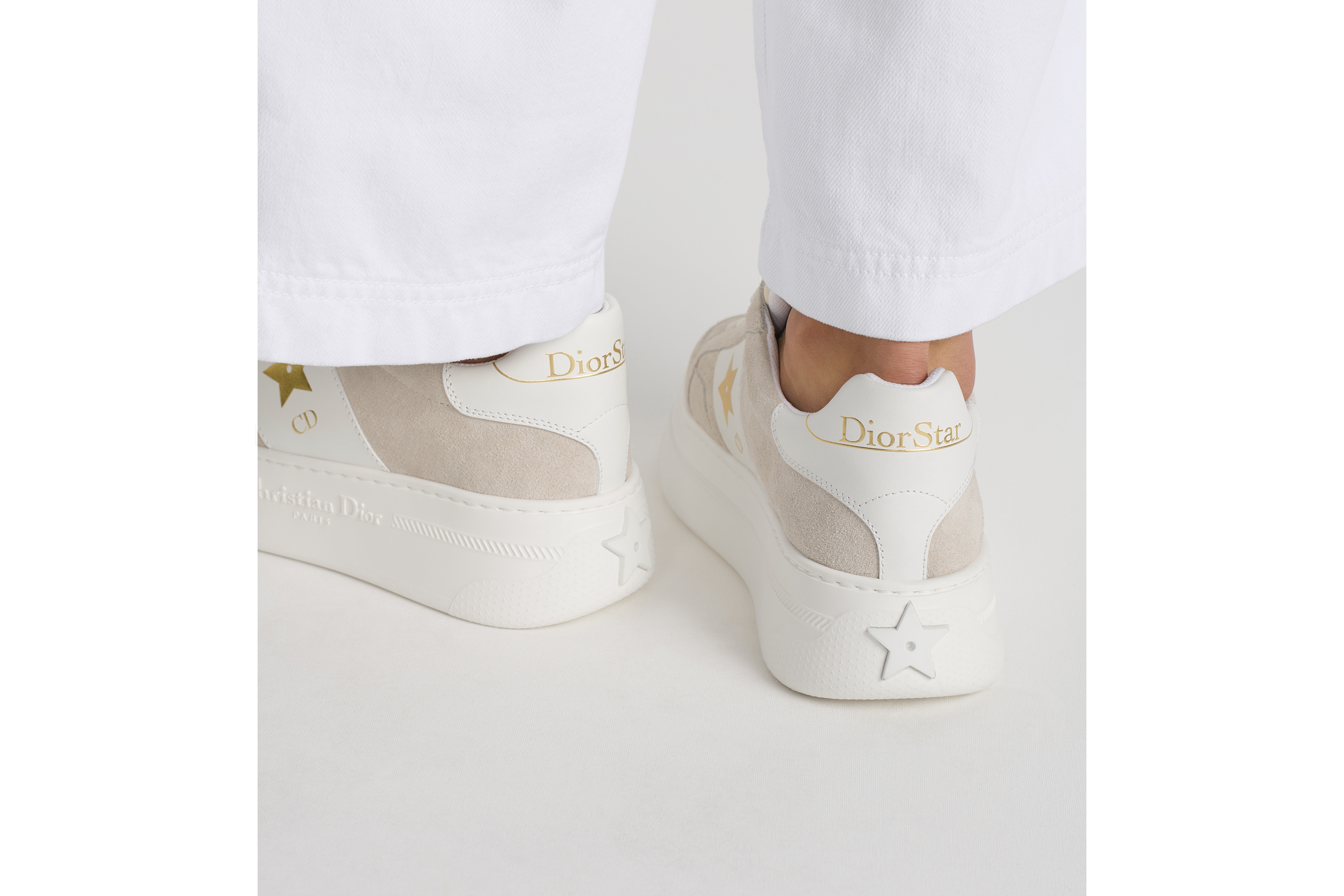 look_image_alt_prefix Dior Star 厚底运动鞋 浅米色绒面牛皮革 E16