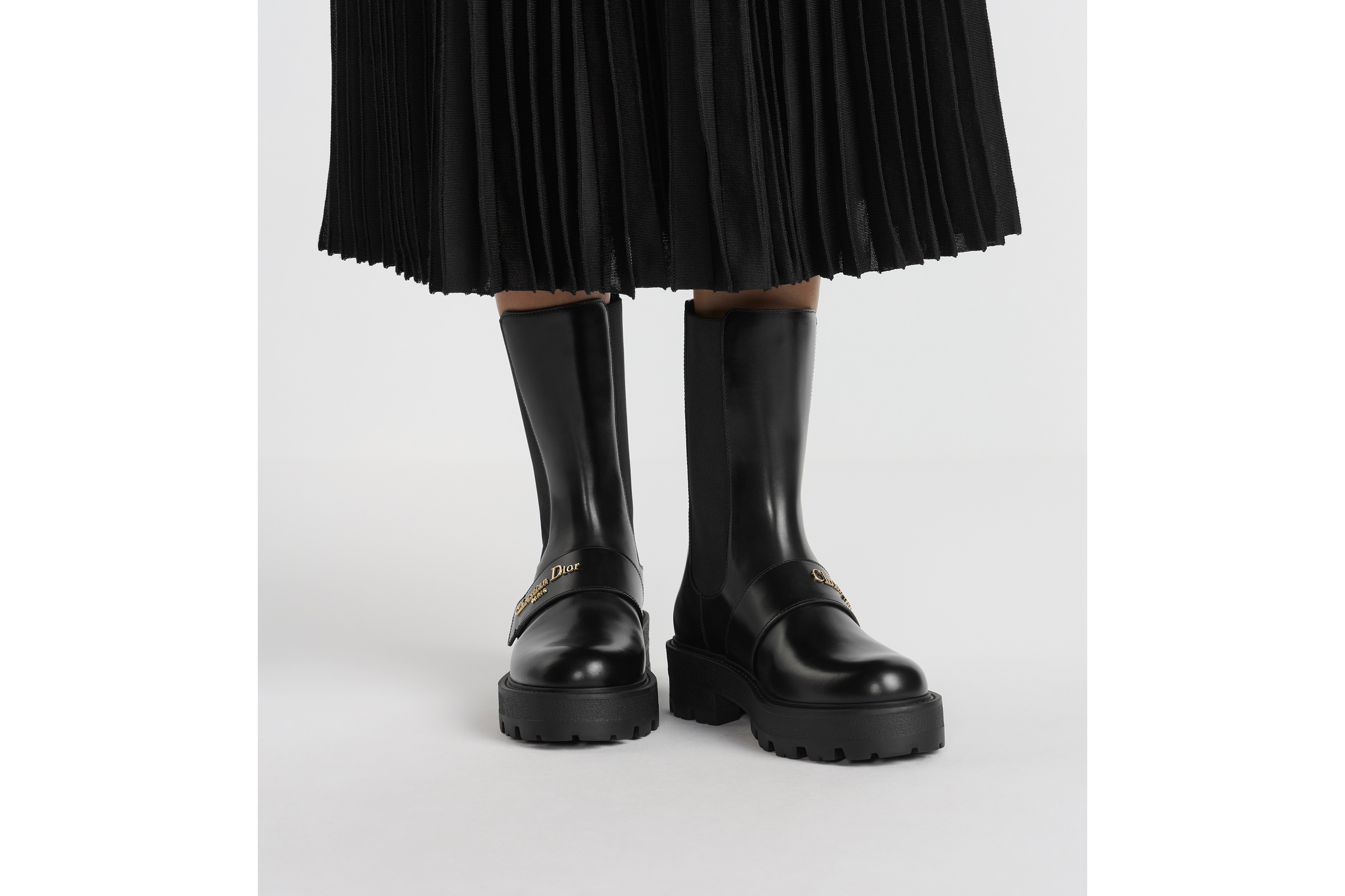 D-Quest 及踝靴 黑色牛皮革 E14