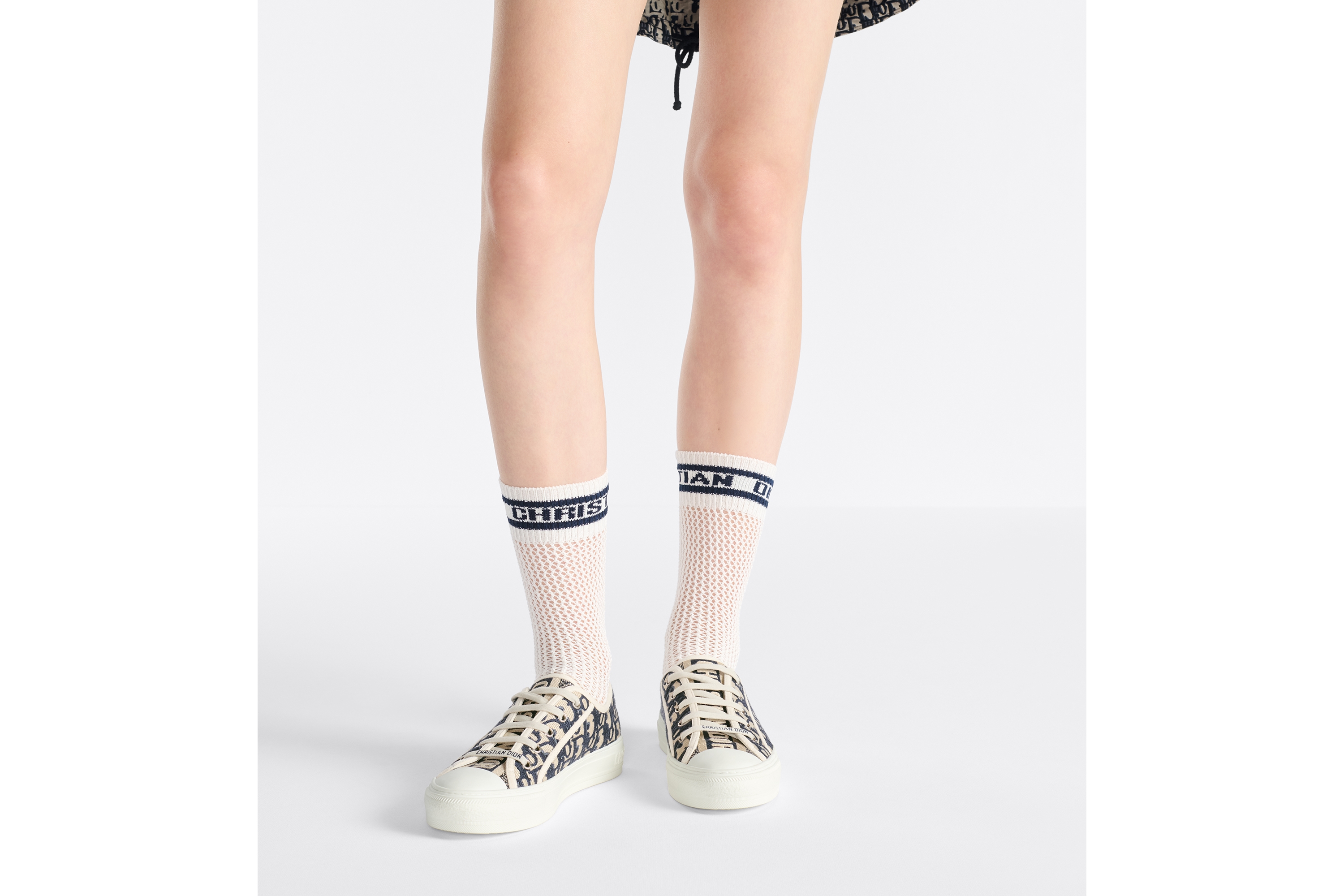 look_image_alt_prefix Walk'n'Dior 运动鞋 深蓝色棉质刺绣面料 Oblique 印花 E14